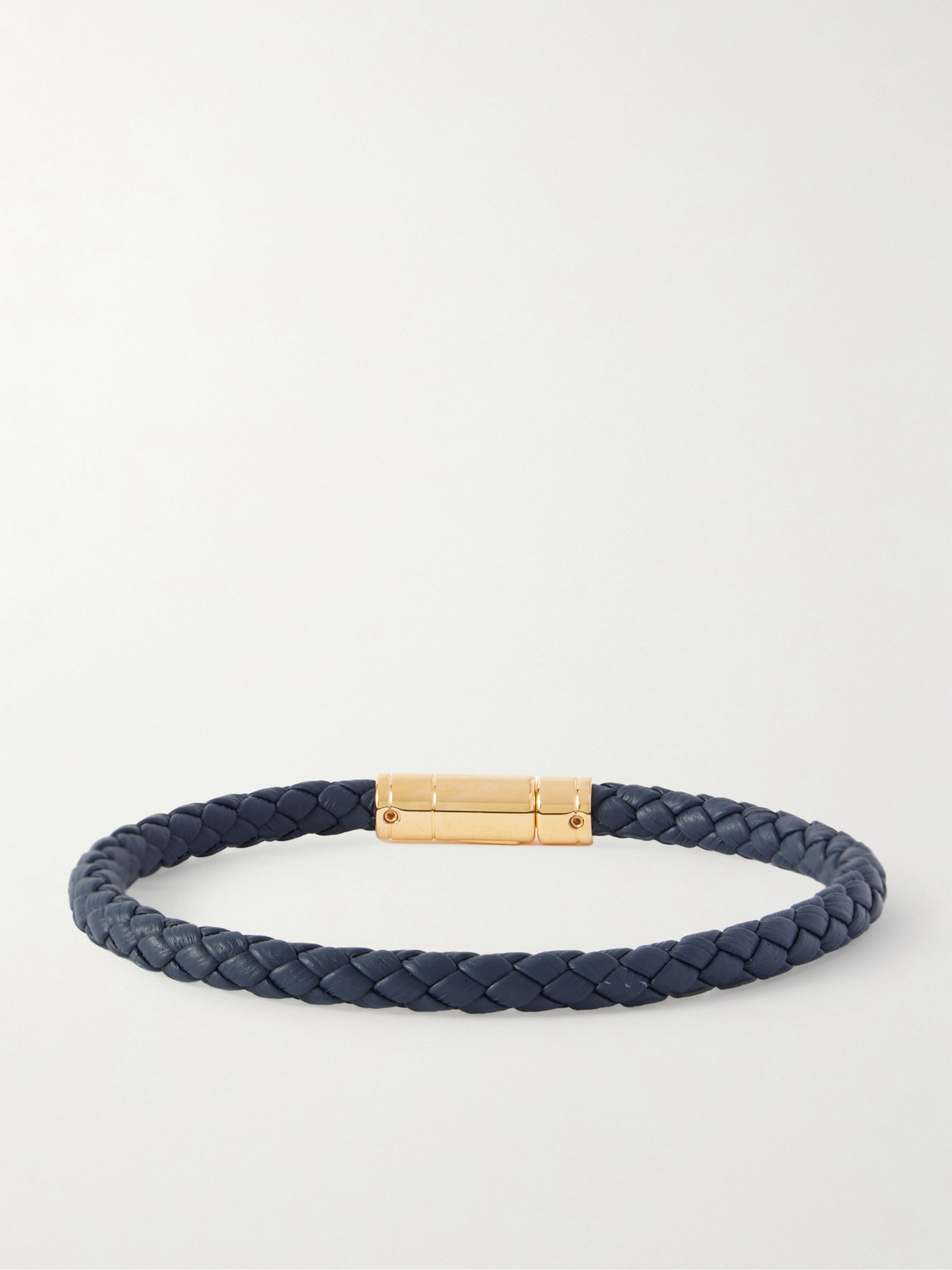 Tom Ford Gold-tone And Woven Leather Bracelet