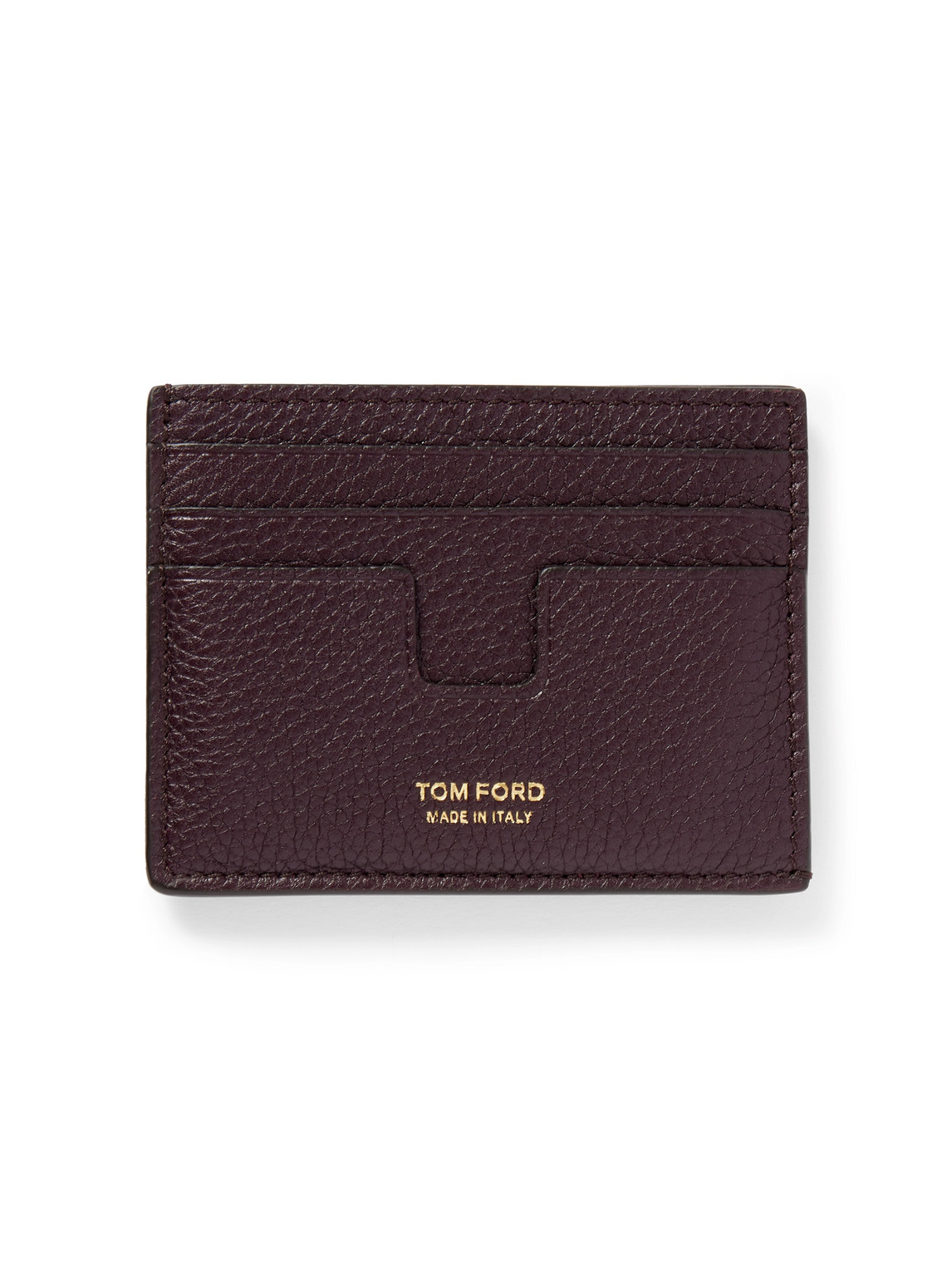 Tom Ford Full-grain Leather Cardholder In Red
