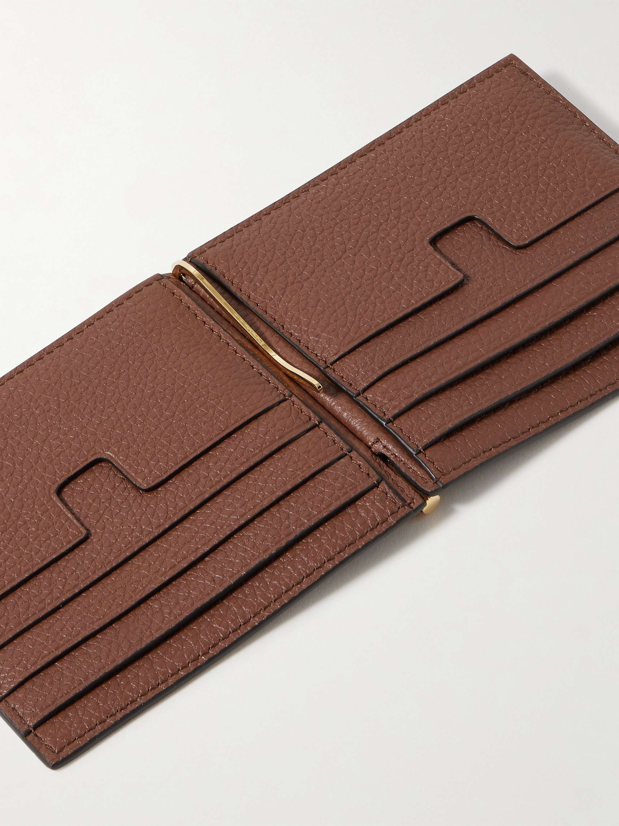 TOM FORD Full-Grain Leather Billfold Wallet with Money Clip