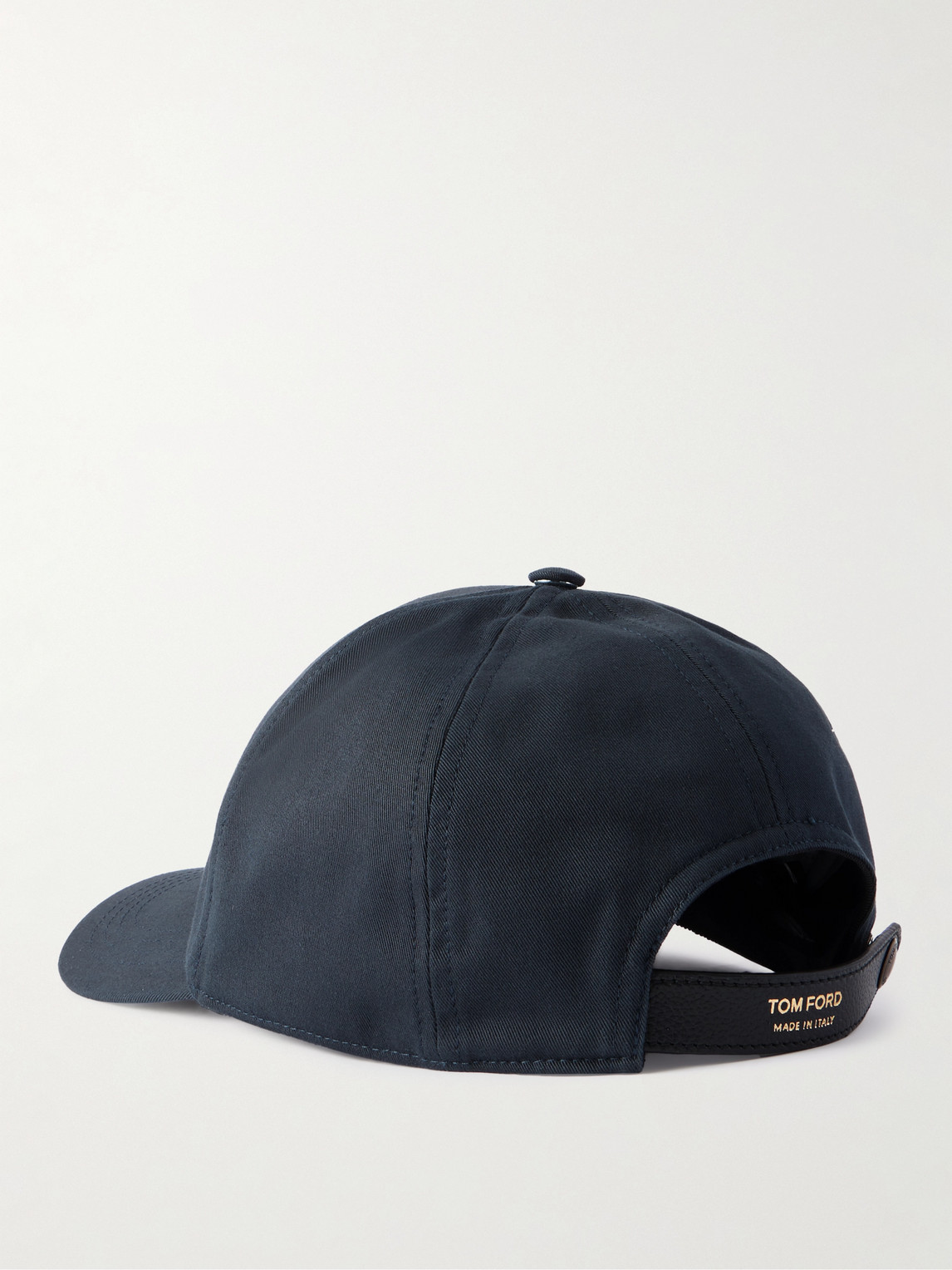 Tom Ford Logo-embroidered Leather-trimmed Cotton-twill Baseball Cap