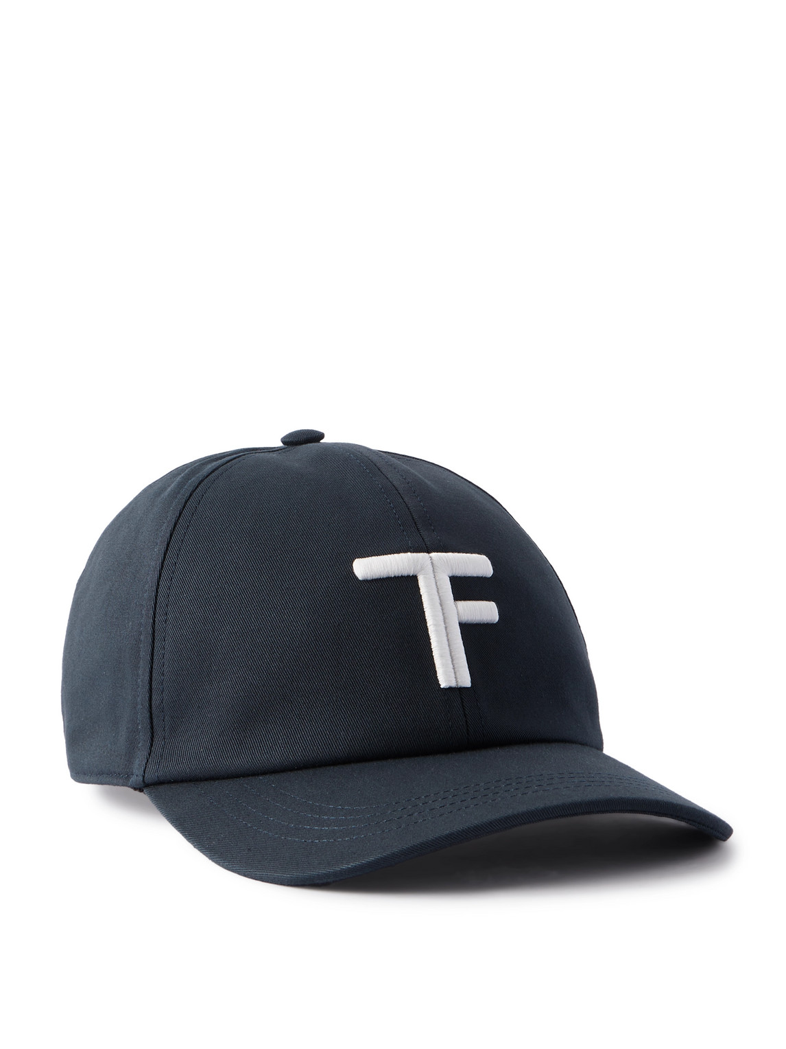 Tom Ford Logo-embroidered Leather-trimmed Cotton-twill Baseball Cap
