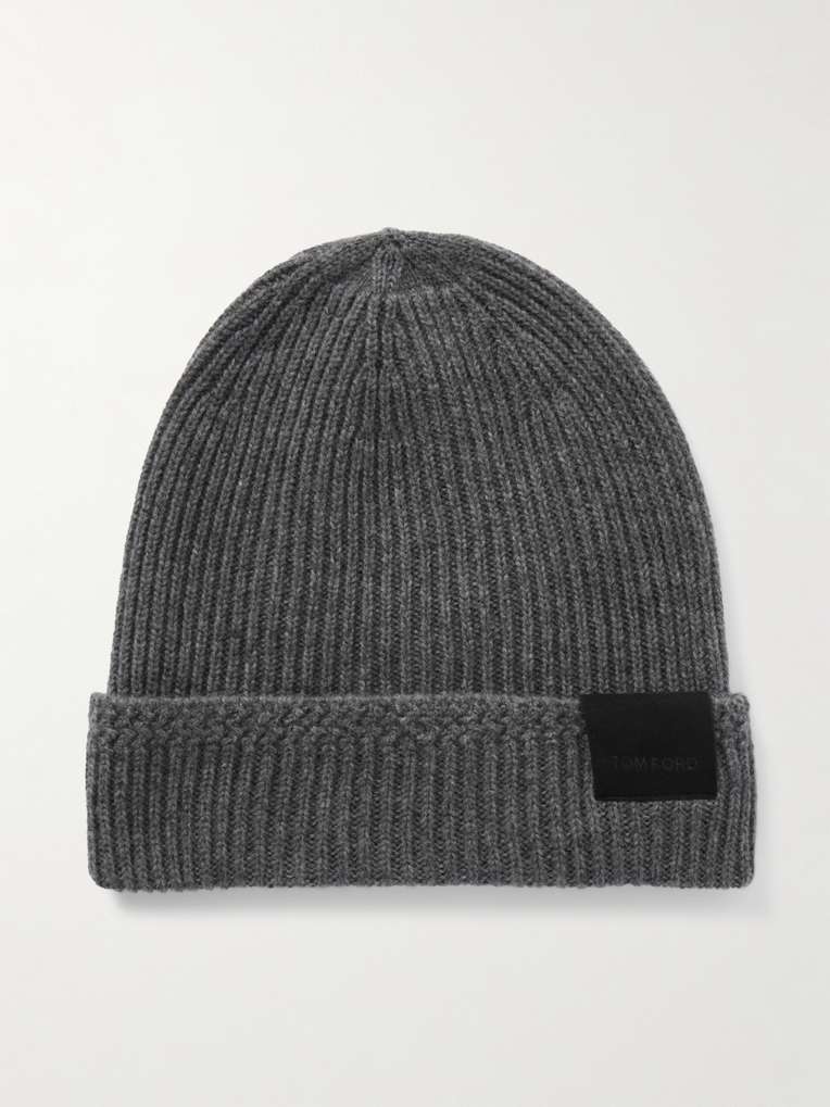 Tom Ford — Logo-Appliquéd Ribbed Cashmere Beanie
