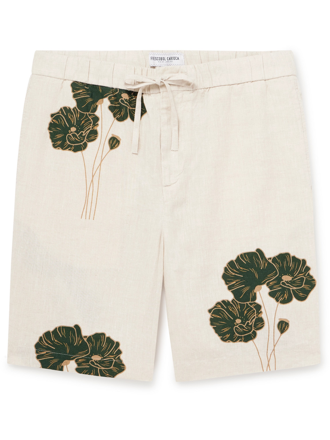 Frescobol Carioca Felipe Straight-leg Floral-print Linen Shorts