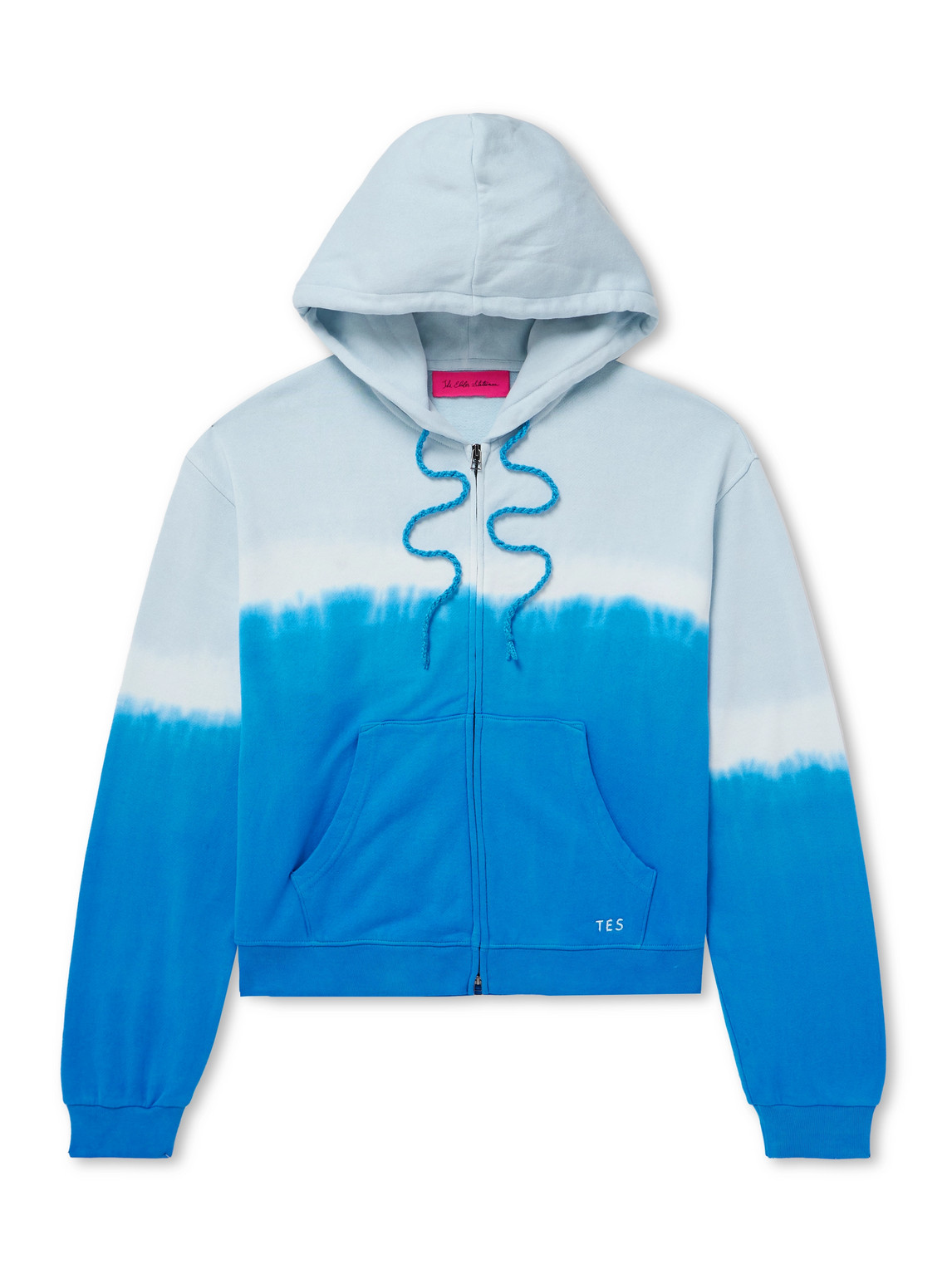 Daily Embroidered Tie-Dyed Cotton-Blend Jersey Zip-Up Hoodie