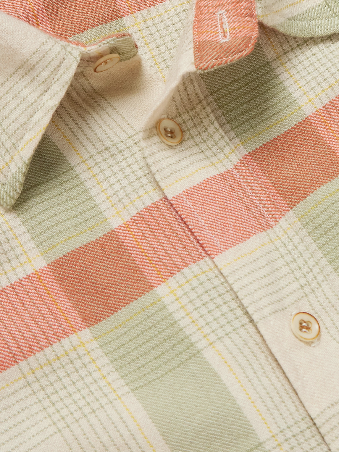 The Elder Statesman Checked Cashmere And Wool-blend Shirt In Multi