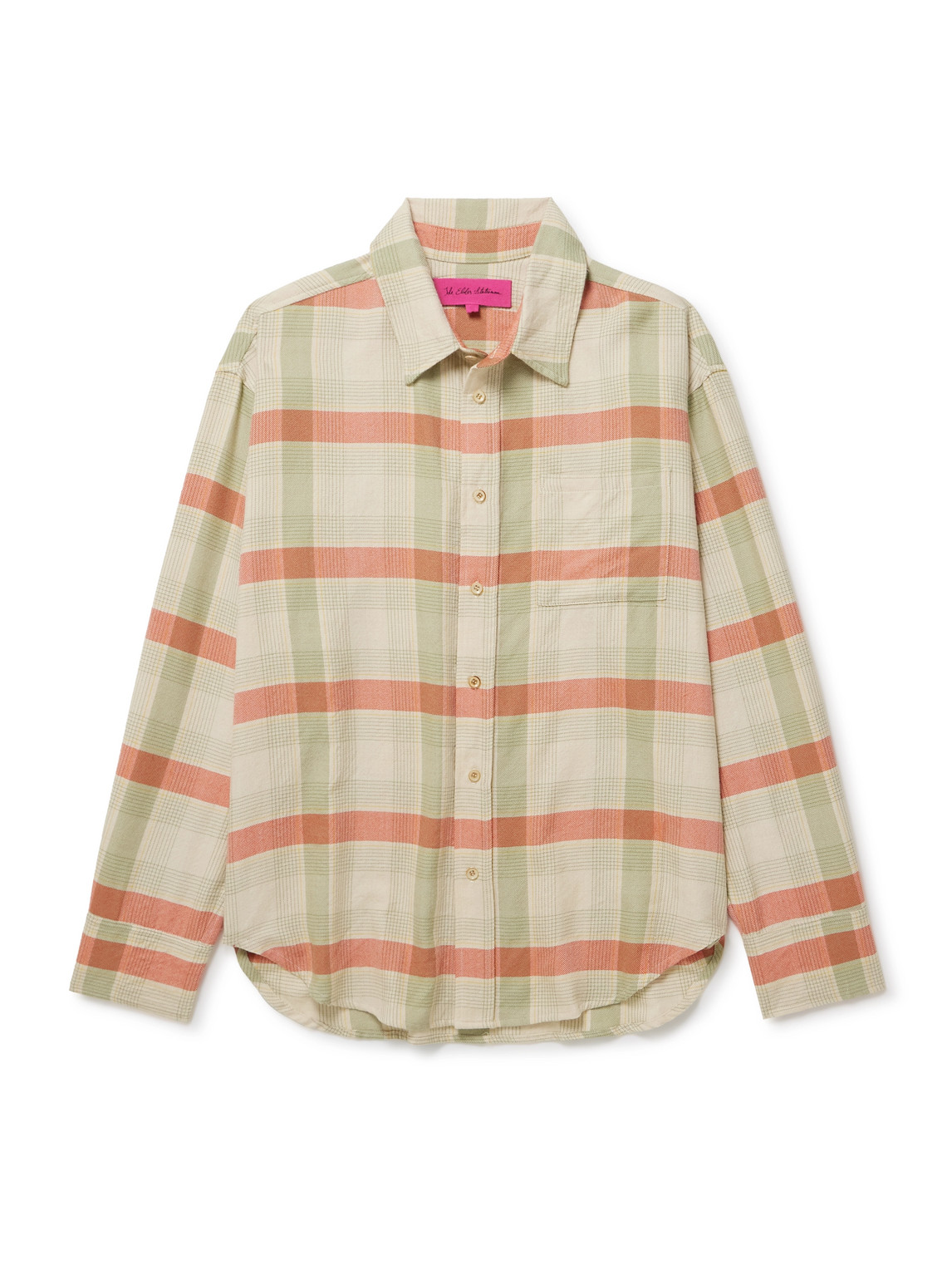 The Elder Statesman Checked Cashmere And Wool-blend Shirt In Green
