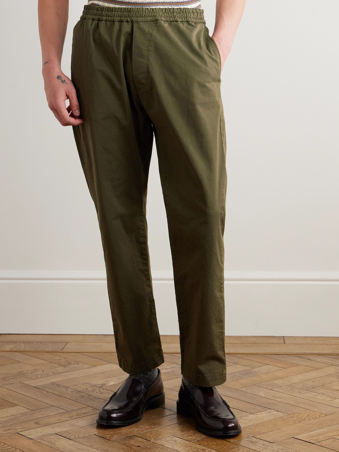 Barena Venezia Bativoga Straight-leg Cotton-blend Poplin Trousers