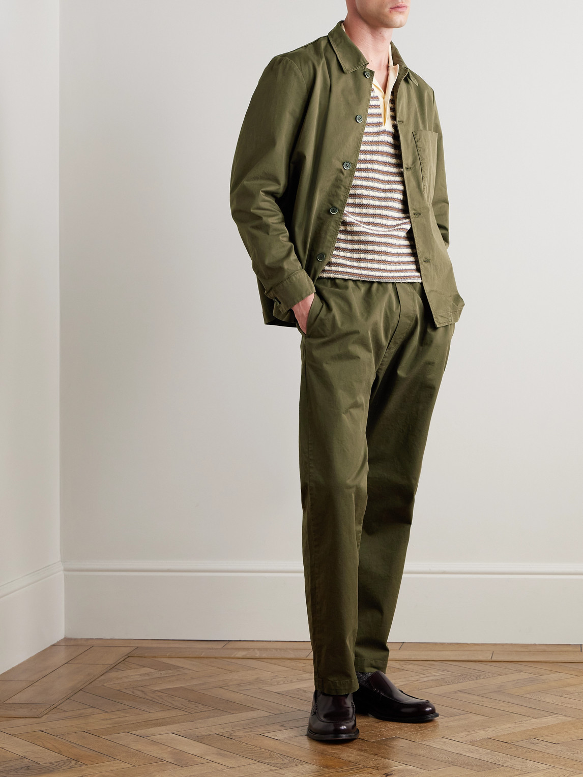 Barena Venezia Bativoga Straight-leg Cotton-blend Poplin Trousers