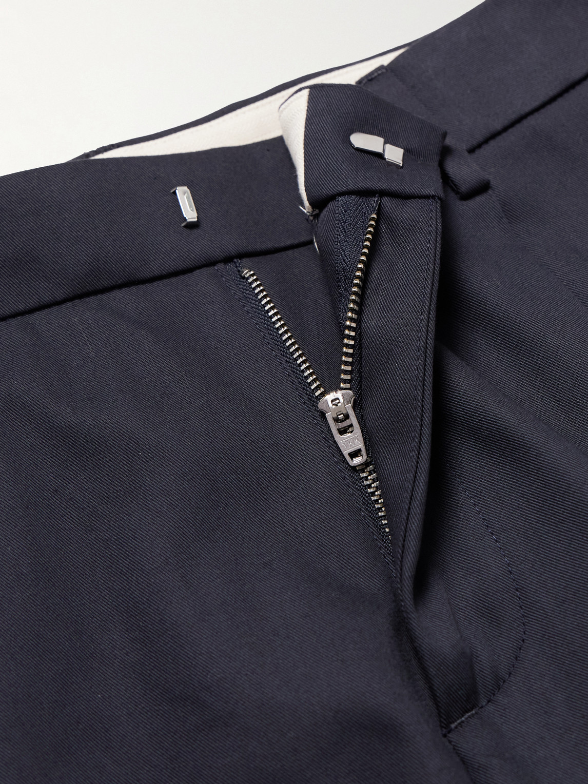 Barena Venezia Straight-leg Pleated Cotton-gabardine Trousers In Blue