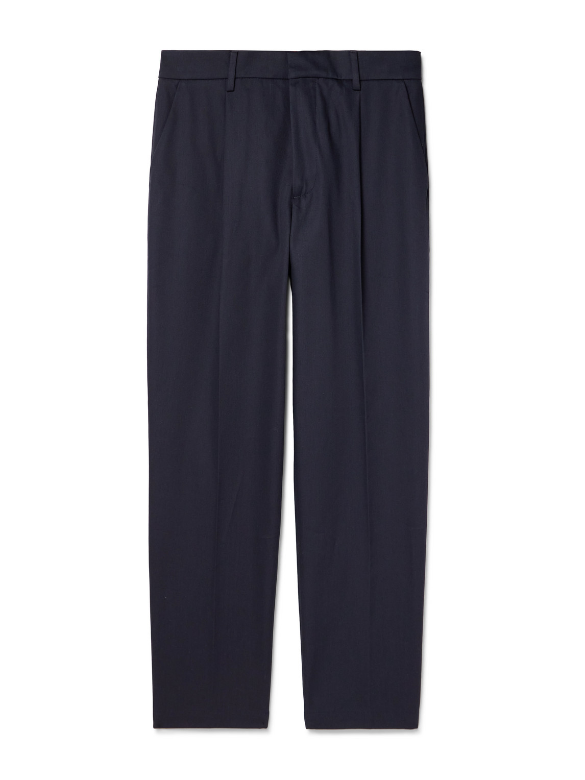 Barena Venezia Straight-leg Pleated Cotton-gabardine Trousers In Blue