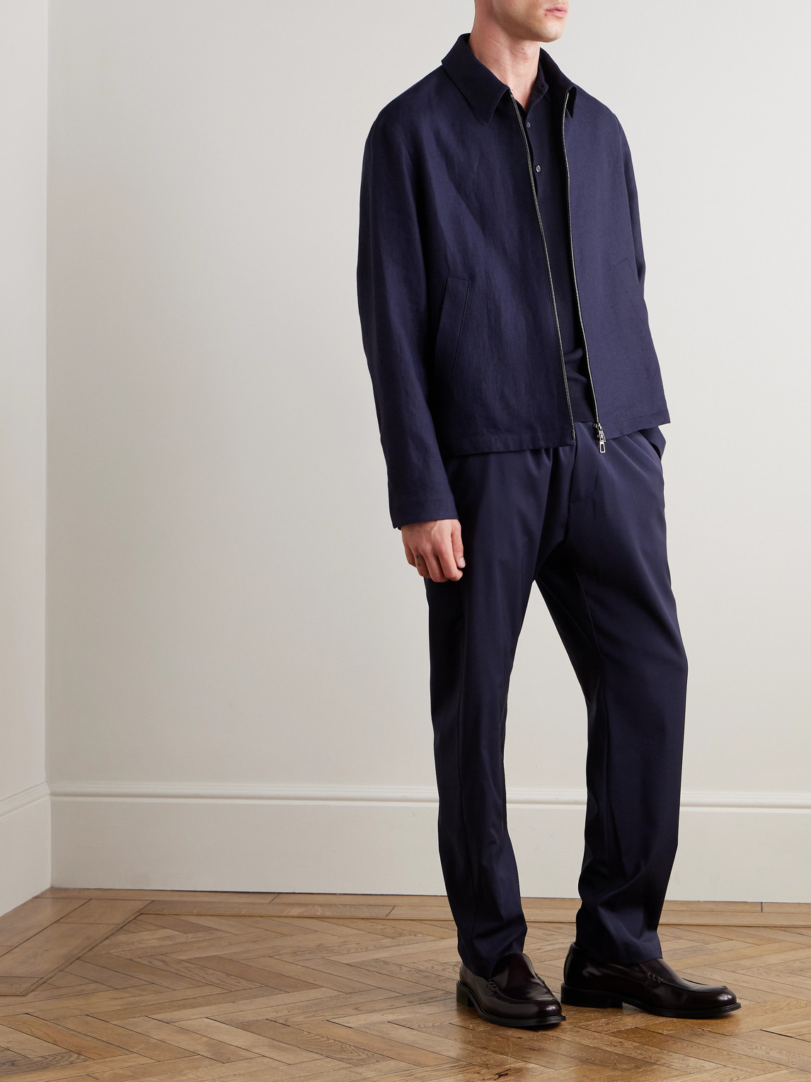 Shop Barena Venezia Bativoga Straight-leg Wool Drawstring Trousers