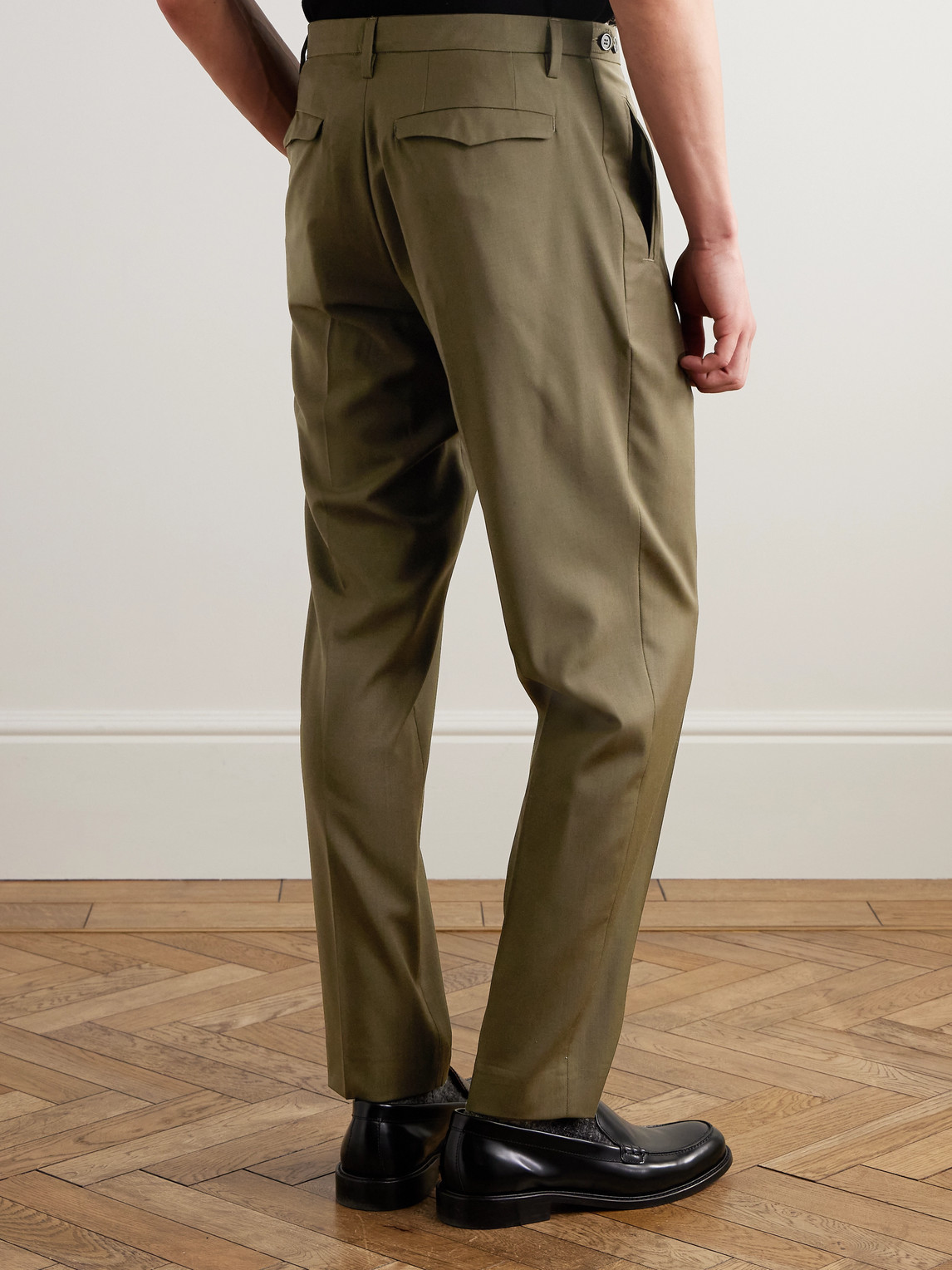 BARENA VENEZIA MASCO SLIM-FIT STRAIGHT-LEG PLEATED VIRGIN WOOL TROUSERS