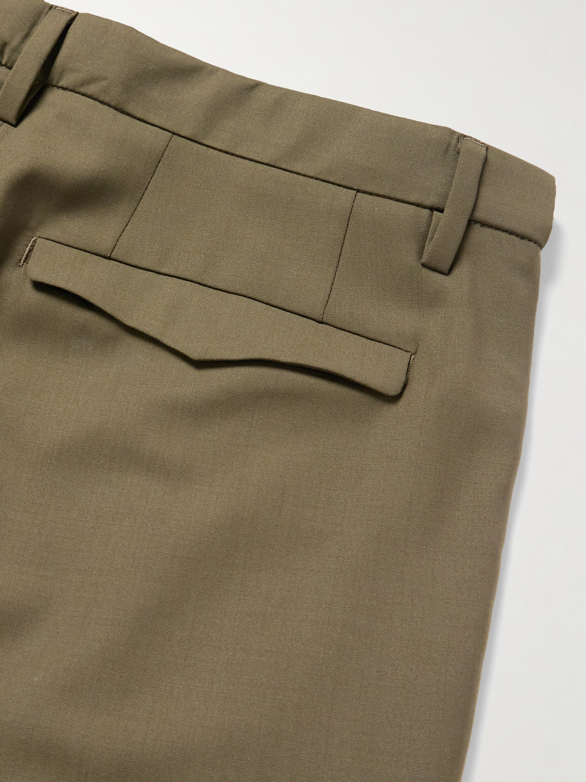 Shop Barena Venezia Masco Slim-fit Straight-leg Pleated Virgin Wool Trousers