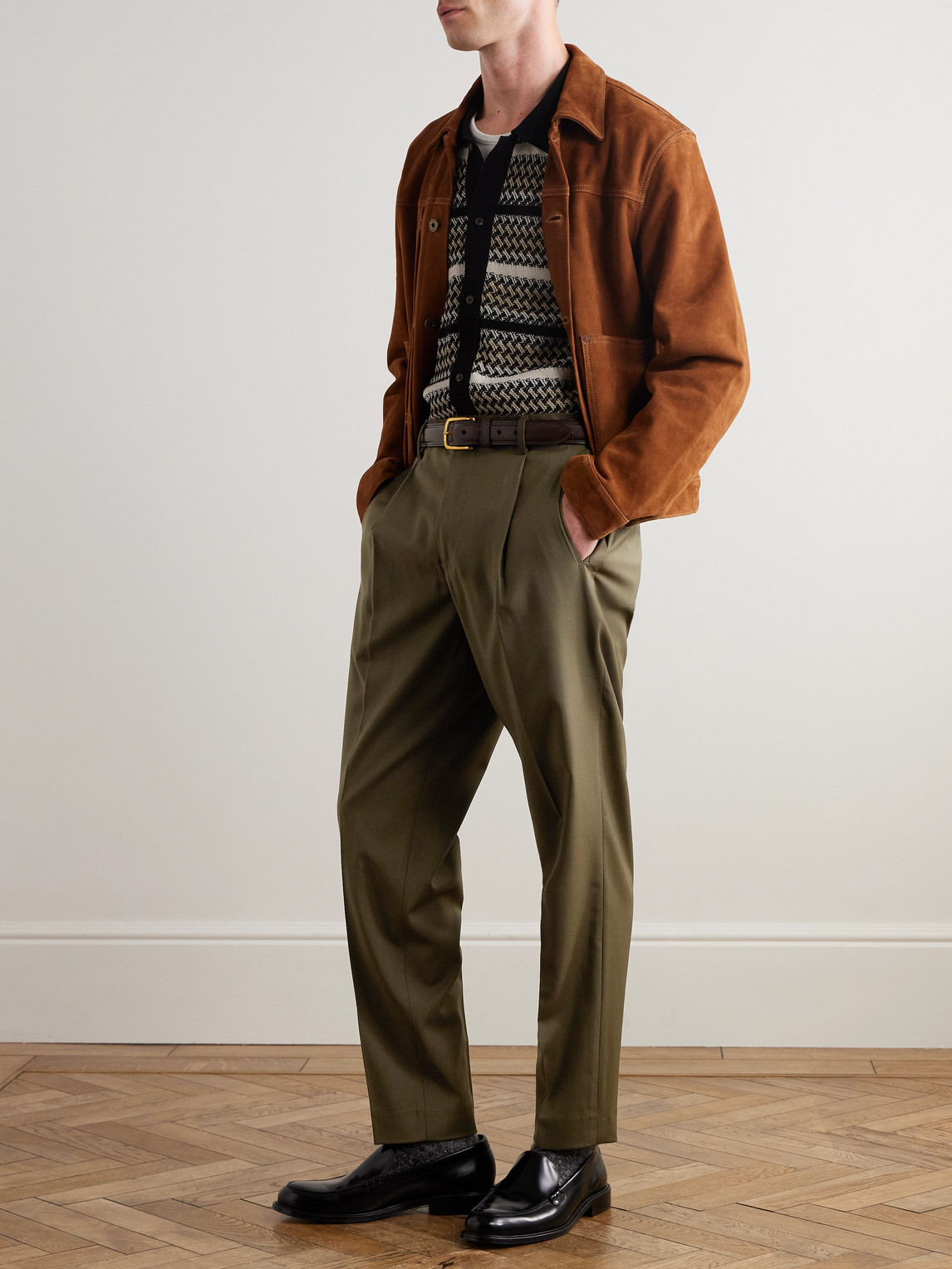 BARENA VENEZIA MASCO SLIM-FIT STRAIGHT-LEG PLEATED VIRGIN WOOL TROUSERS
