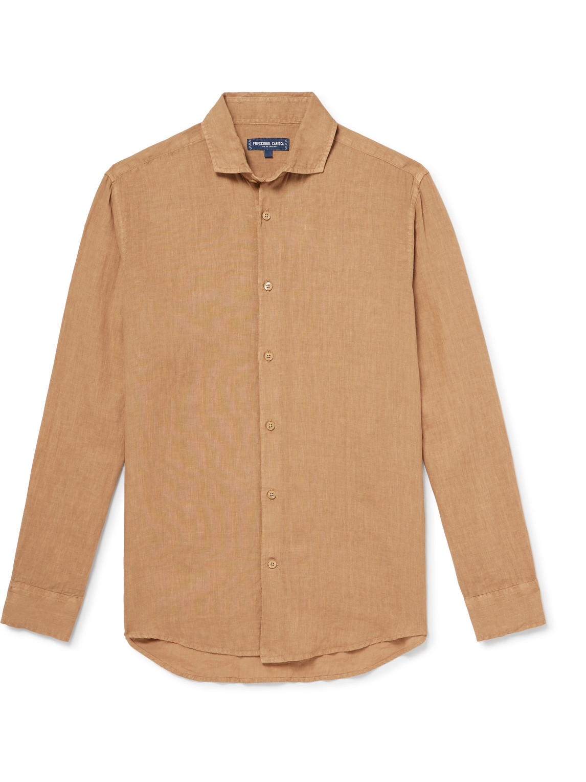 Frescobol Carioca Antonio Linen Shirt In Brown