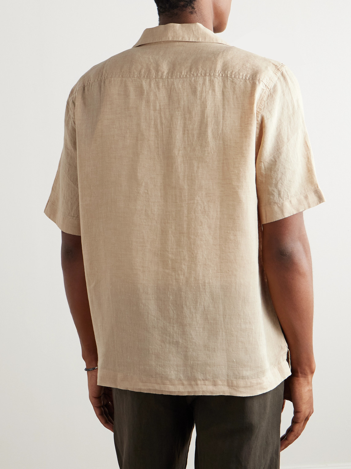 Frescobol Carioca Angelo Camp-collar Linen Shirt In Neutrals