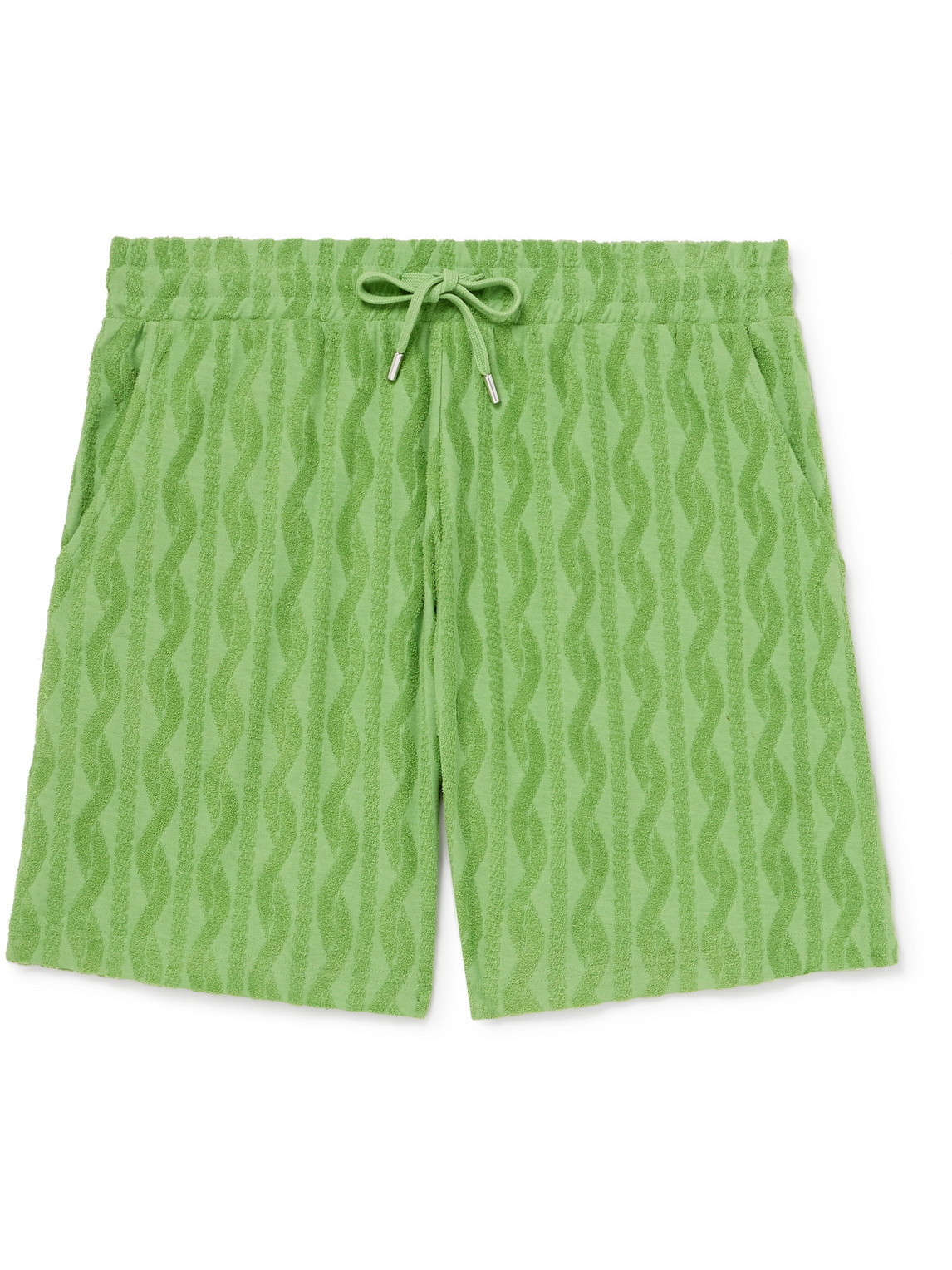 Augusto Straight-Leg Organic Cotton Terry-Jacquard Shorts