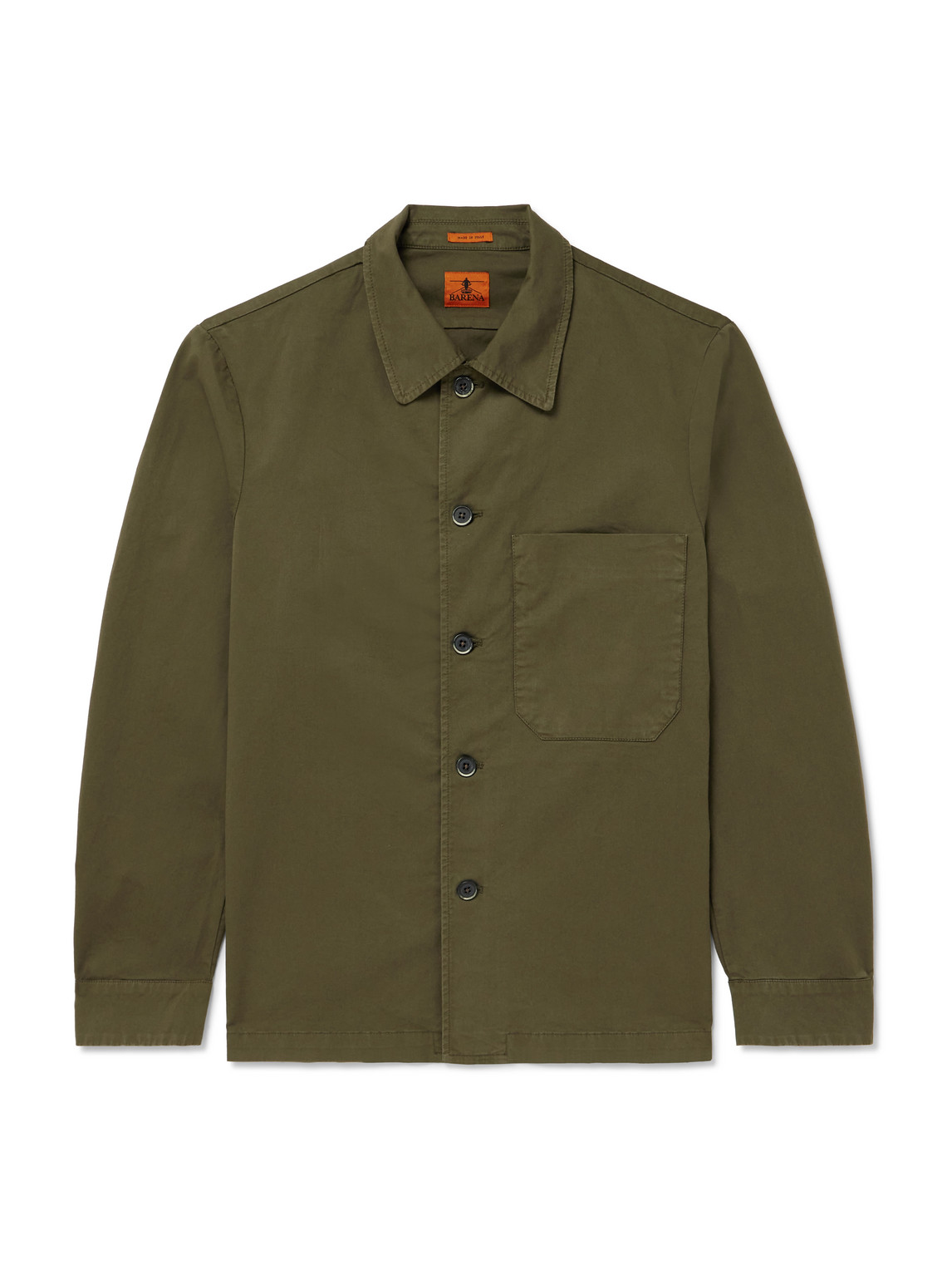 Barena Venezia Cedrone Garment-dyed Stretch Cotton-gabardine Overshirt