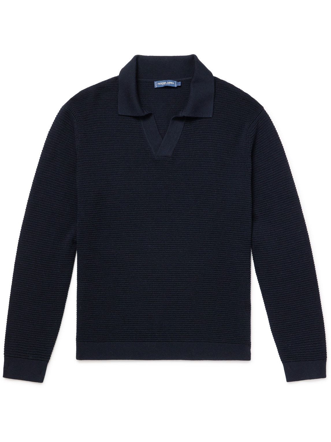 Frescobol Carioca Orlando Merino Wool Polo Sweater In Blue