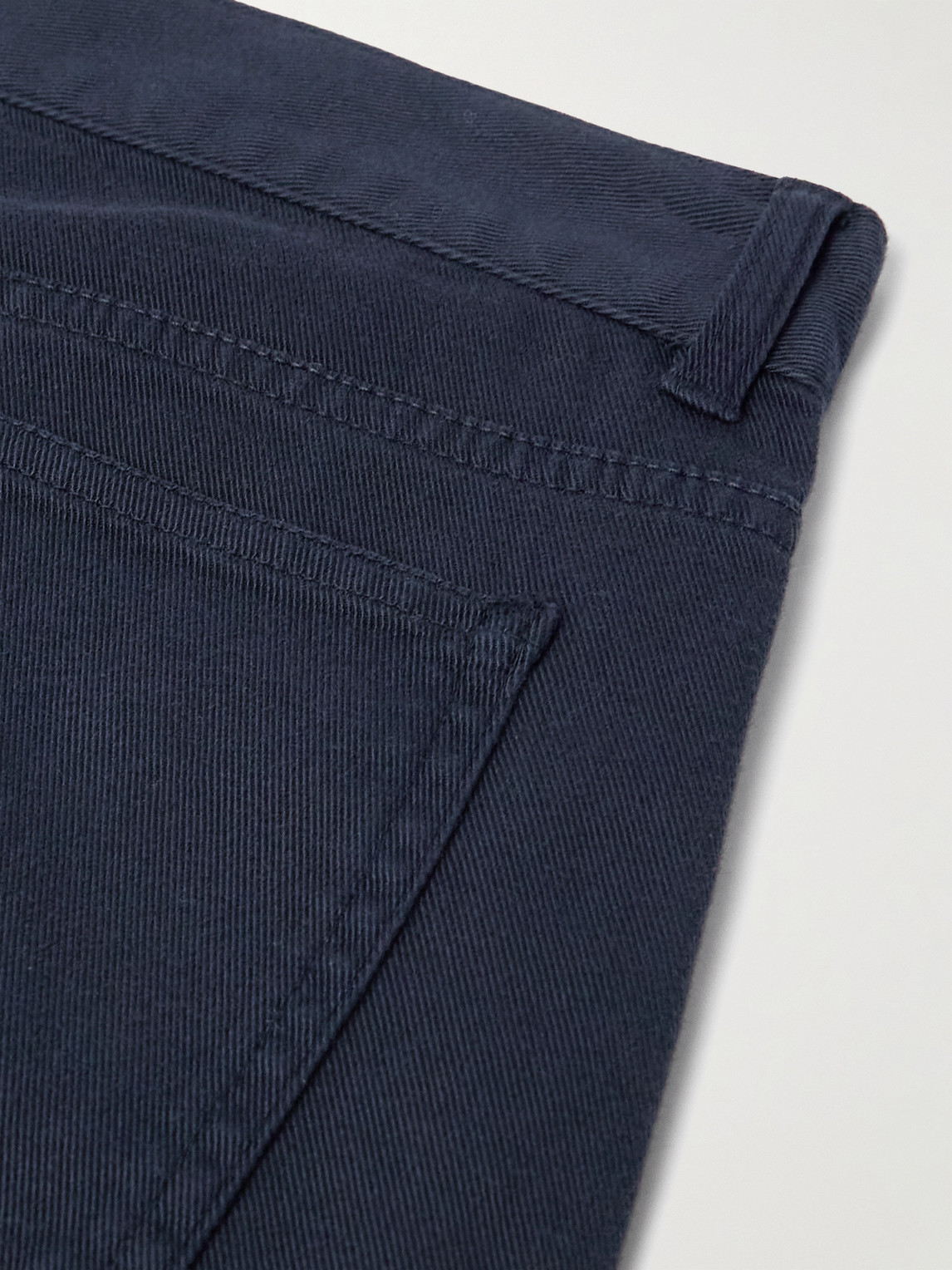 Frescobol Carioca Columbo Straight-leg Cotton-blend Twill Trousers In Blue