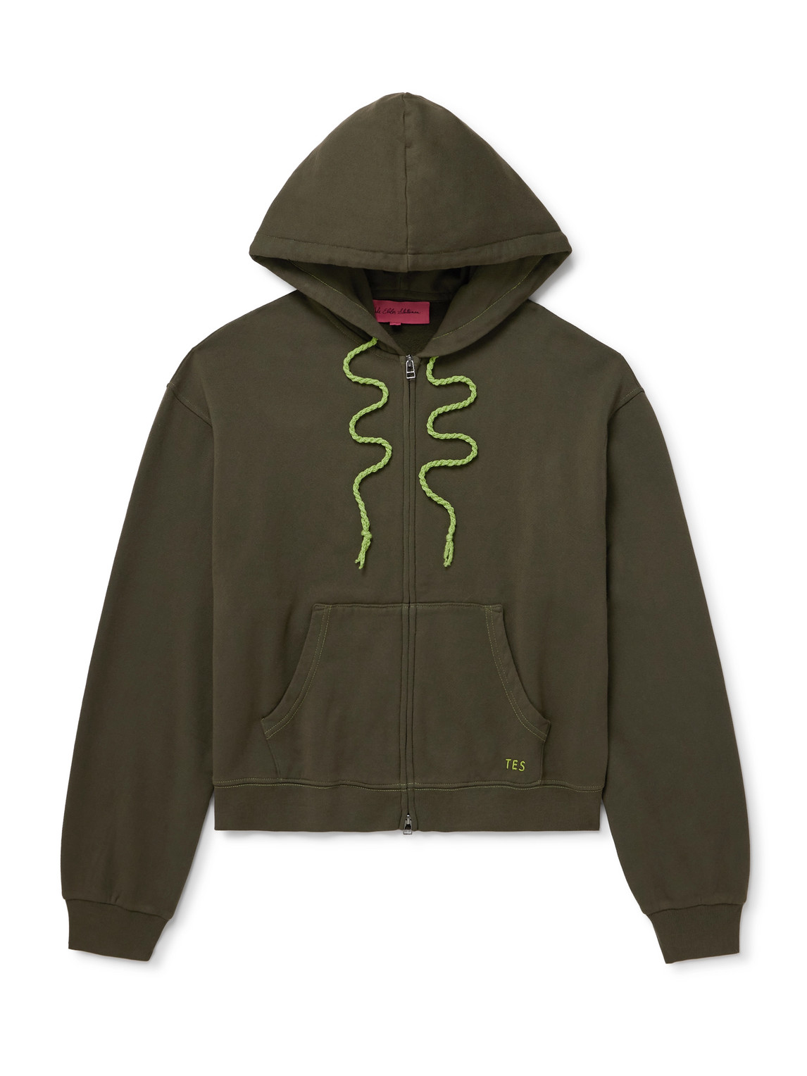 Embroidered Cotton and Cashmere-Blend Jersey Zip-Up Hoodie