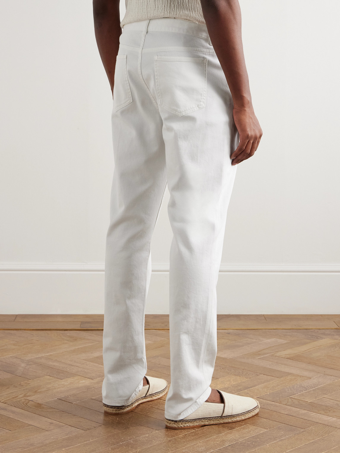 Frescobol Carioca Columbo Straight-leg Cotton-blend Twill Trousers In White