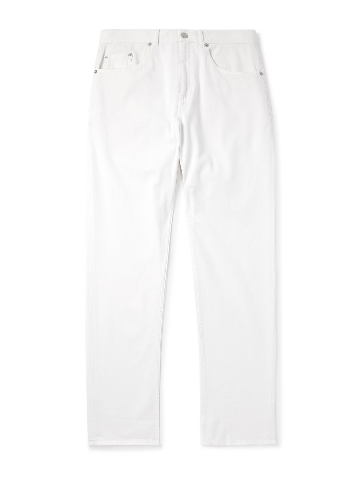 Frescobol Carioca Columbo Straight-leg Cotton-blend Twill Trousers In White