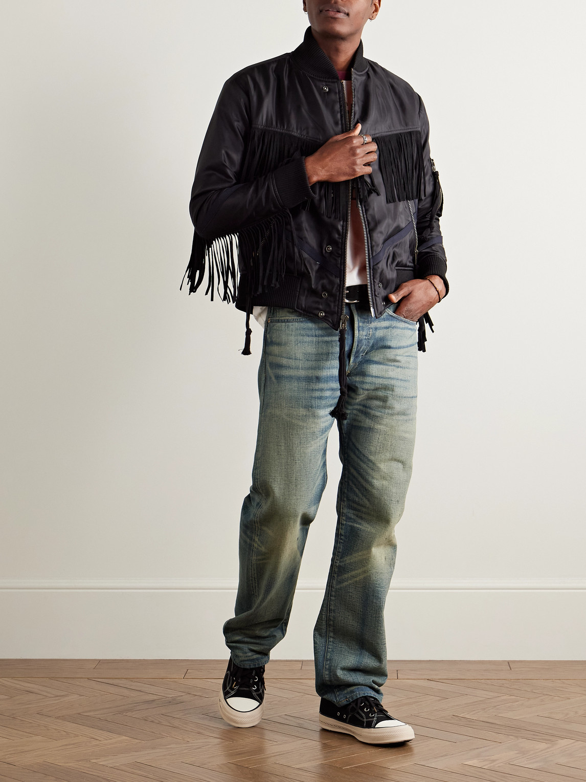 Rrl Straight-leg Distressed Jeans In Blue