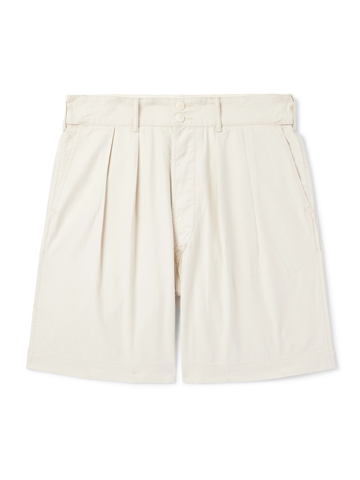 Rrl Hawkes Straight-leg Pleated Cotton-twill Shorts