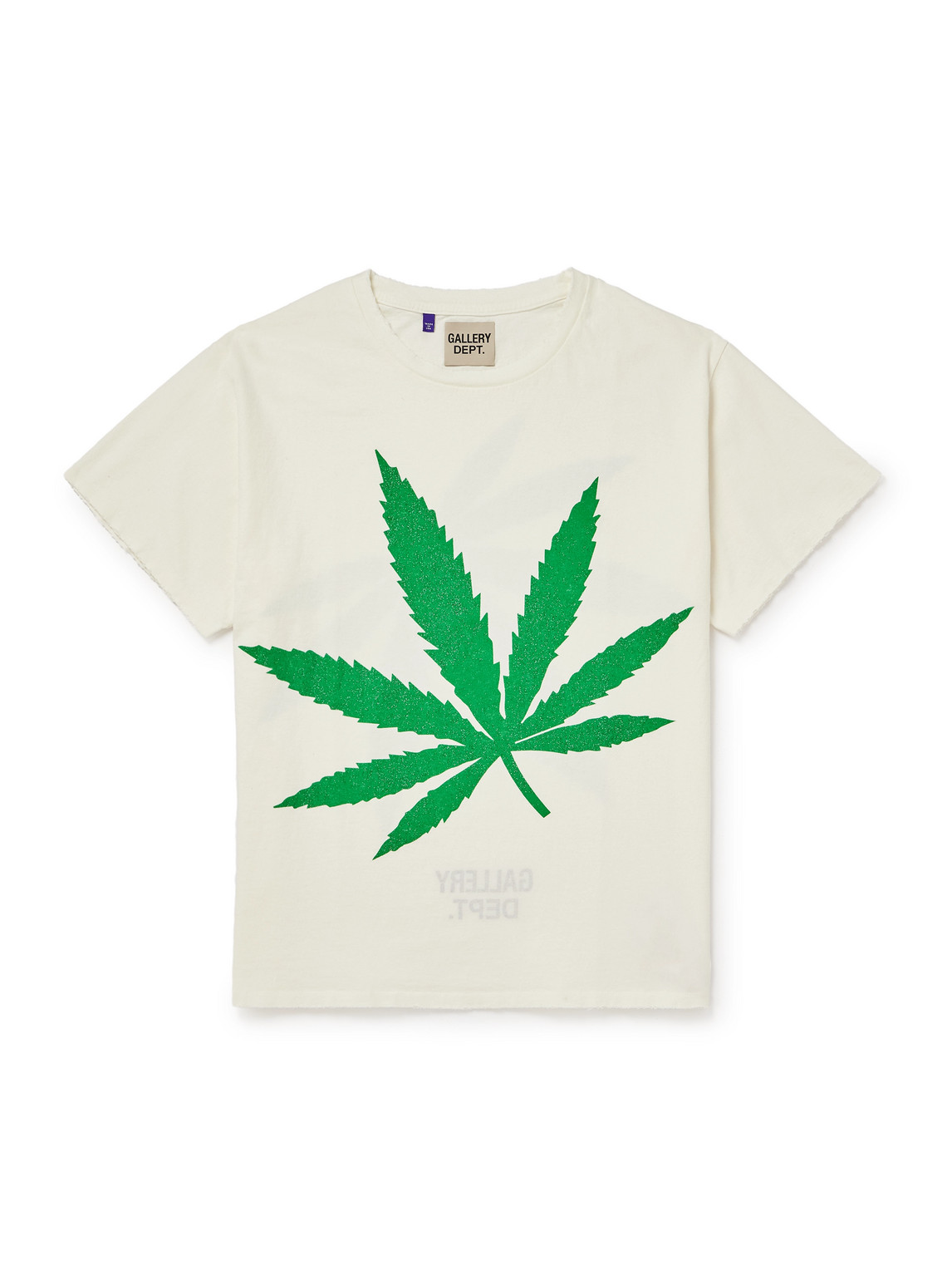 Gallery Dept. Weed Glittered Cotton-jersey T-shirt