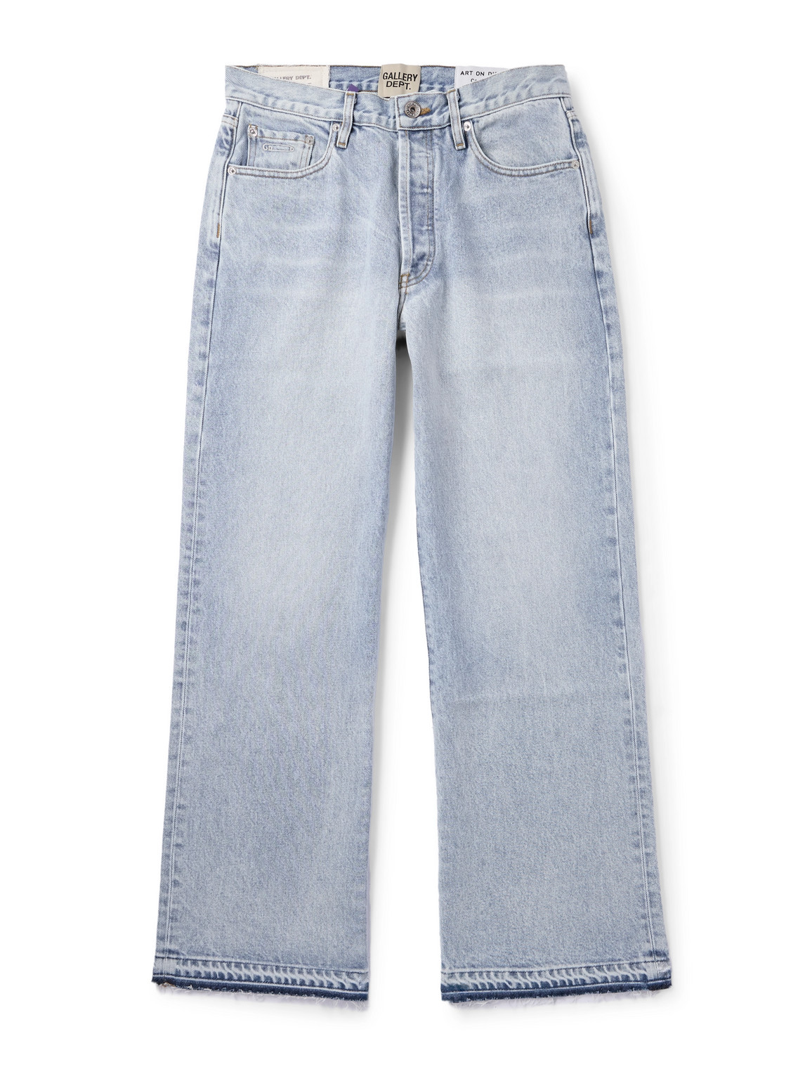 Gallery Dept. Melrose Straight-leg Frayed Jeans In Blue