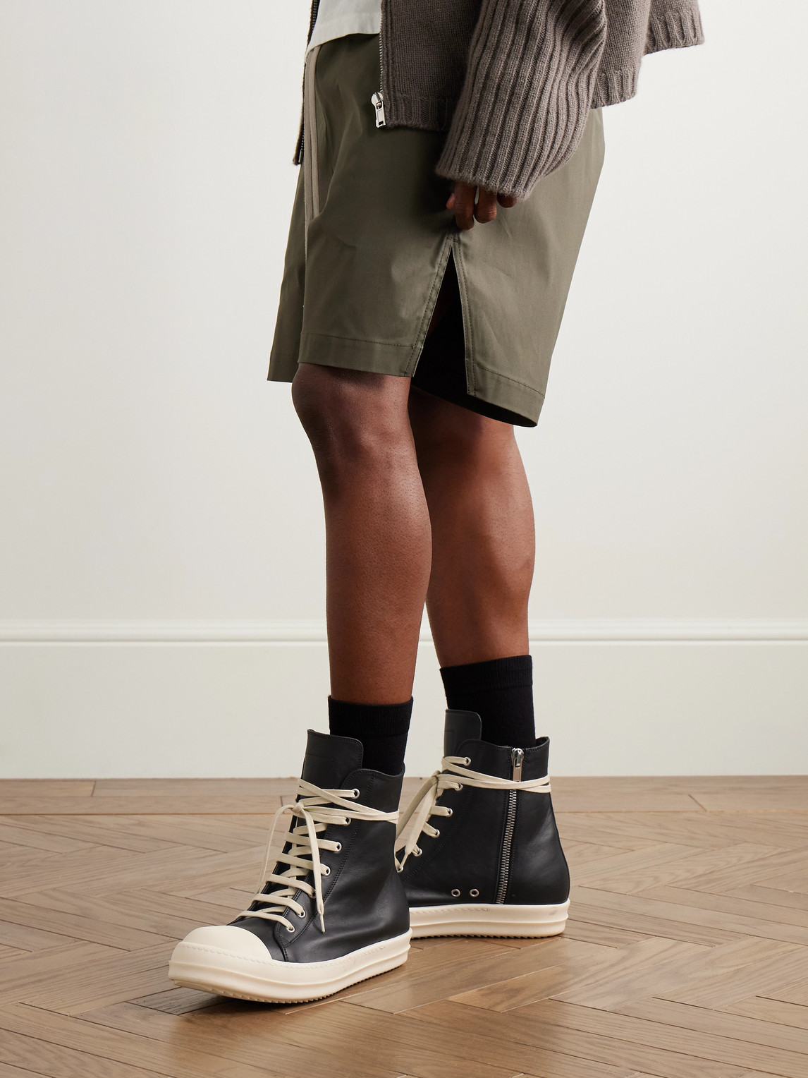 Rick Owens Black Hollywood Mega Bumper Sneakers In Black