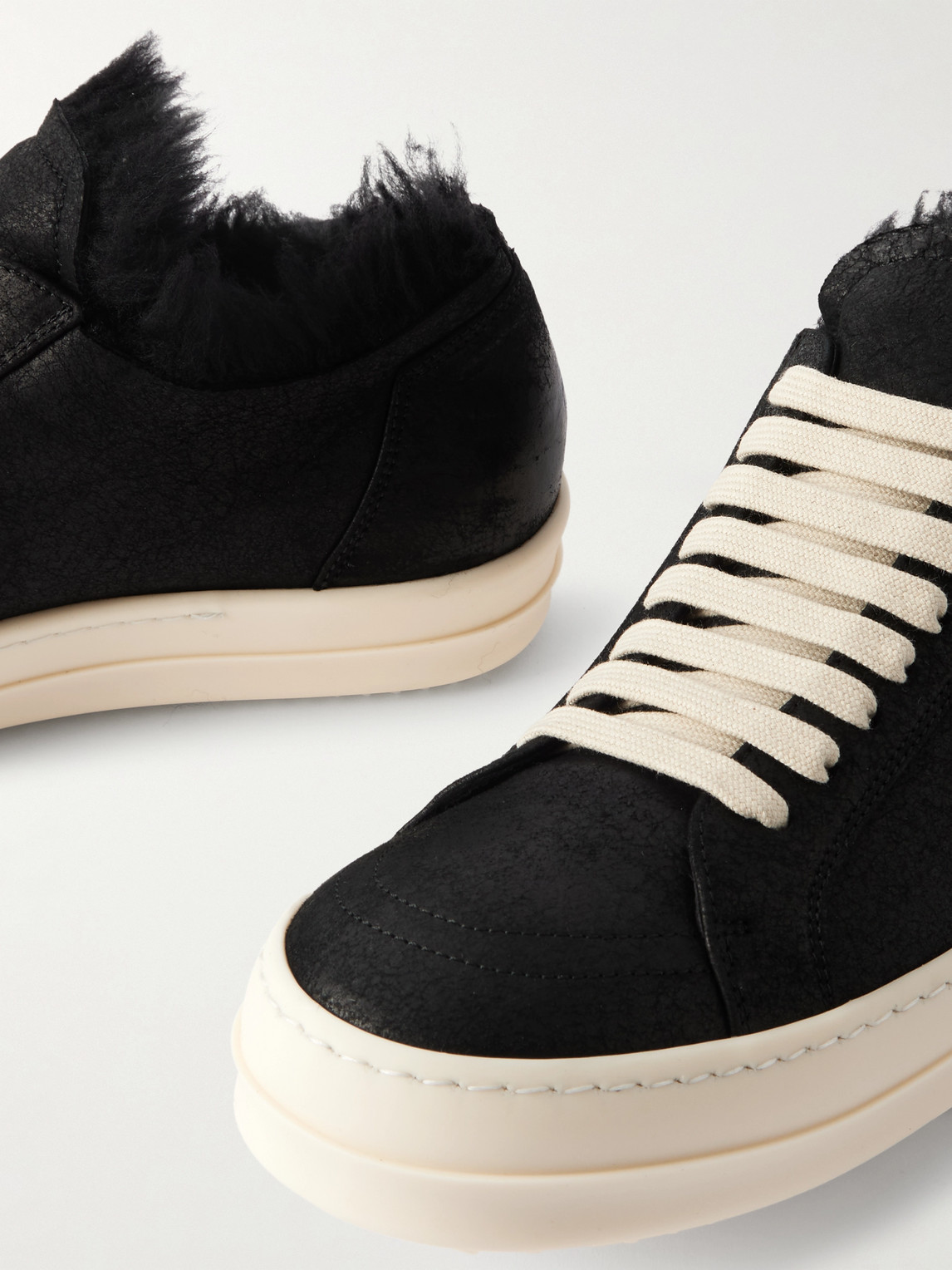 Rick Owens Black Concordians Minimal Vintage Sneaks Sneakers In Black