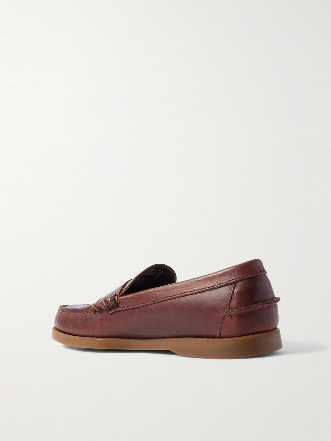 Sebago Dolphin Waxed-leather Penny Loafers In Brown
