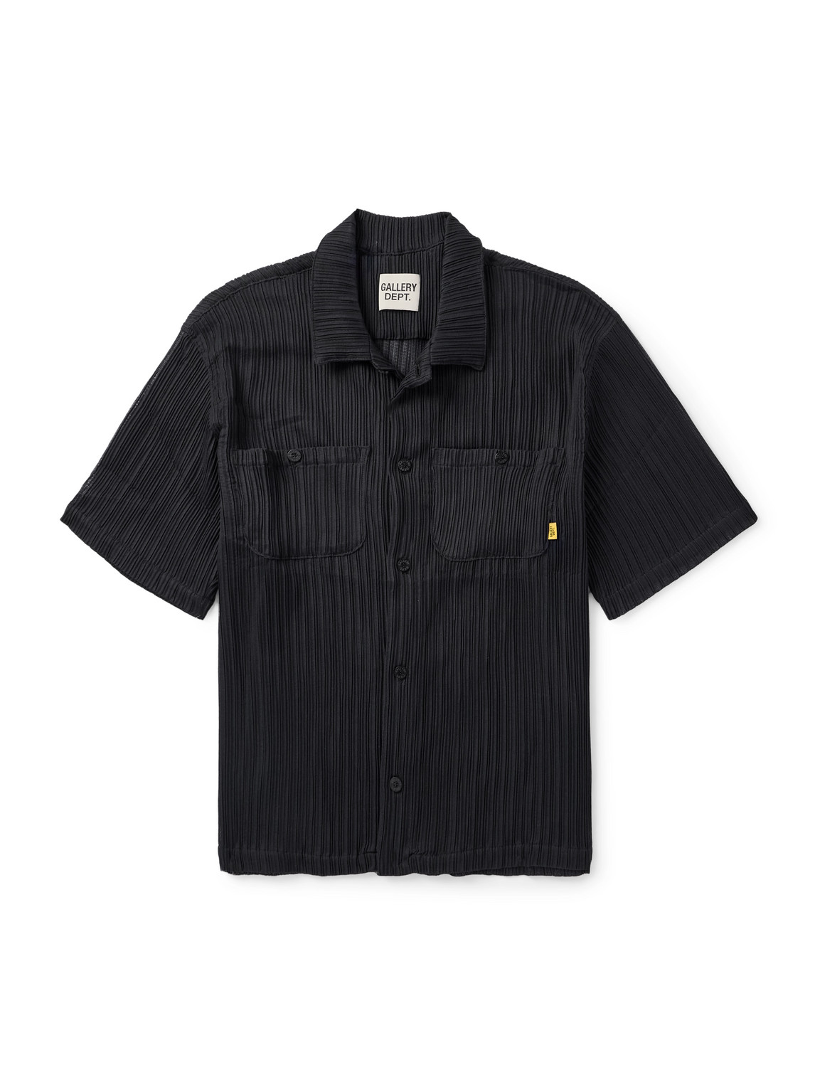 Gallery Dept. Playground Camp-collar Cotton-crepon Shirt In Black