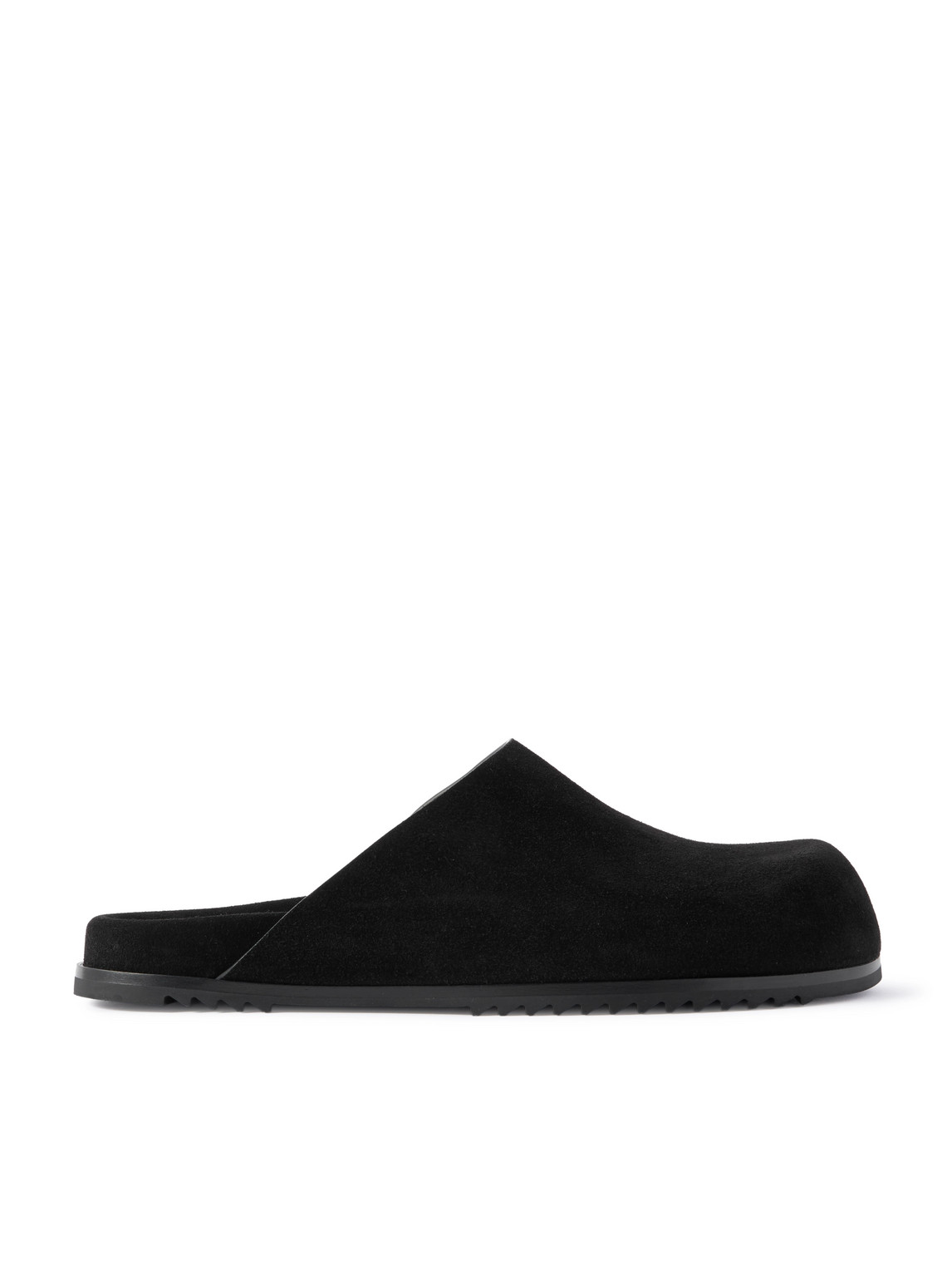 Rick Owens Granola Suede Mules In Black