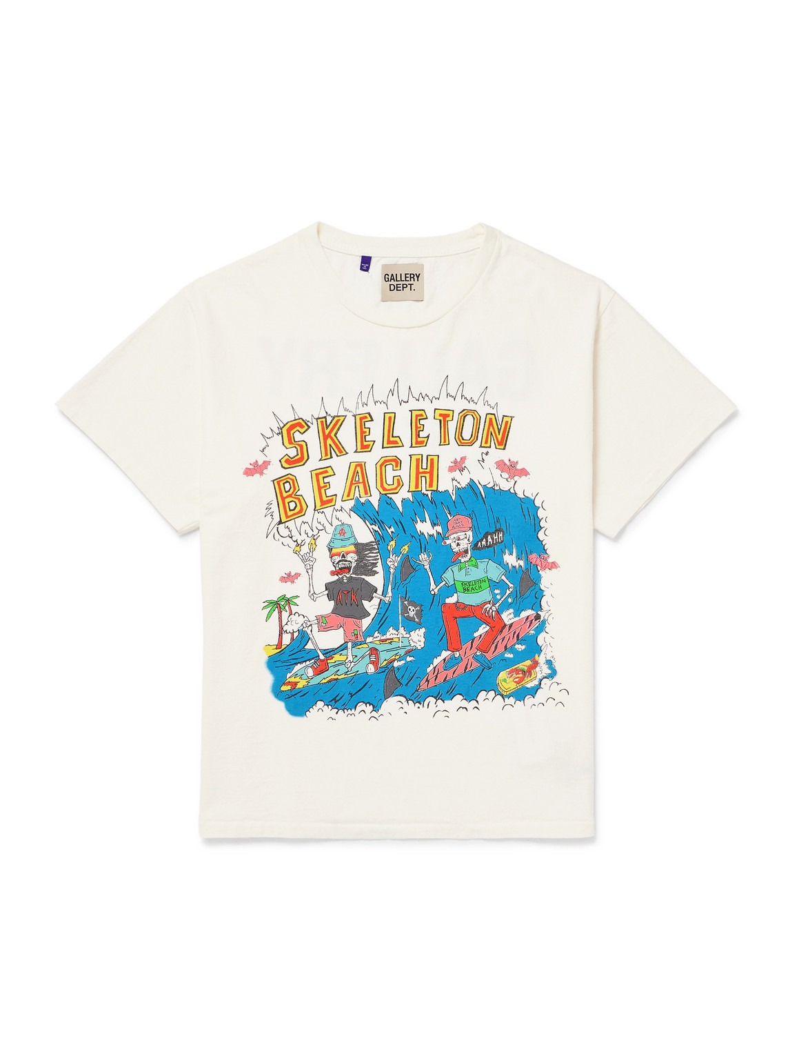 Skeleton Beach Surf Glittered Printed Cotton-Jersey T-Shirt