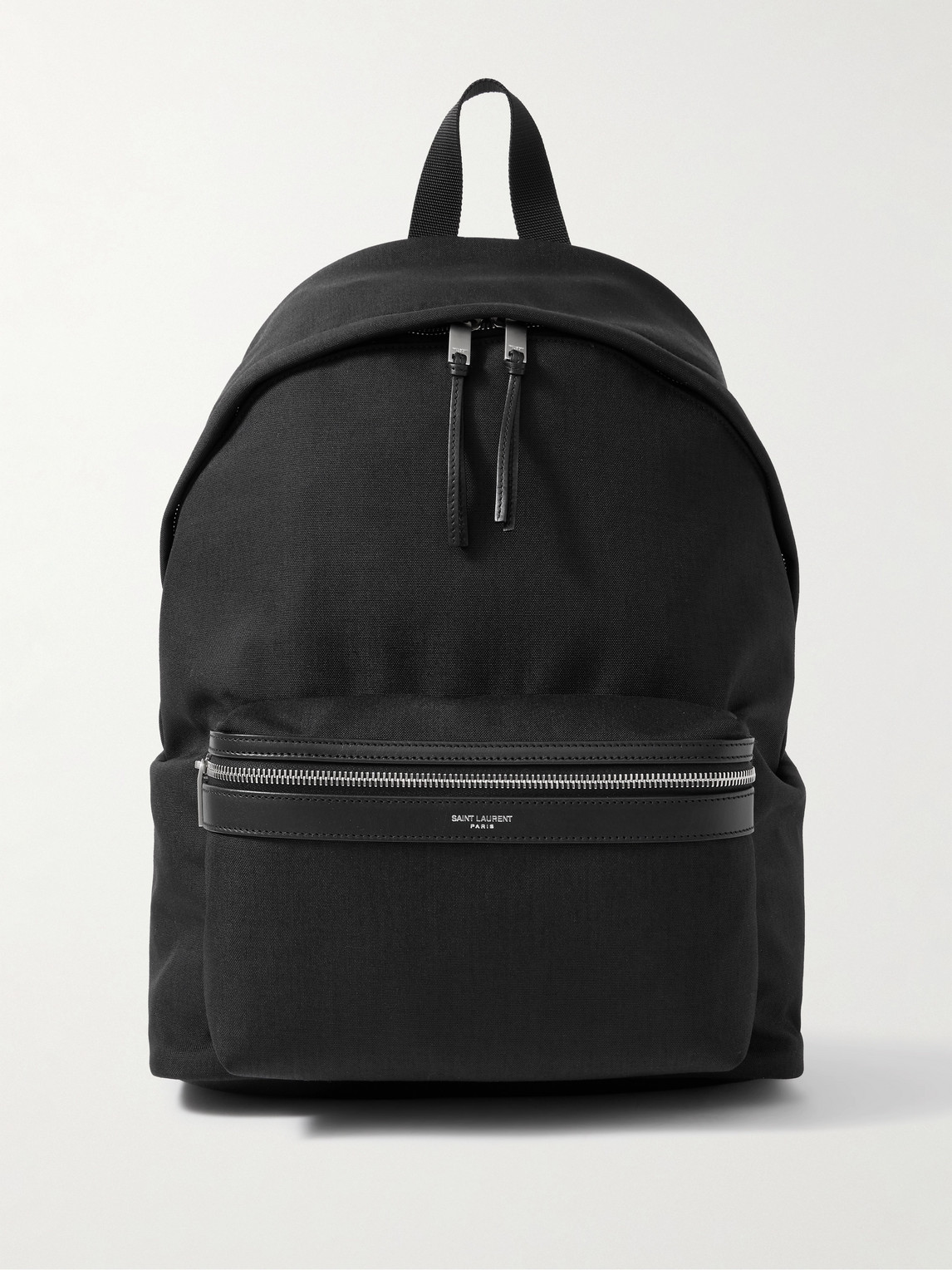 Saint Laurent City Leather-Trimmed Canvas Backpack - Men