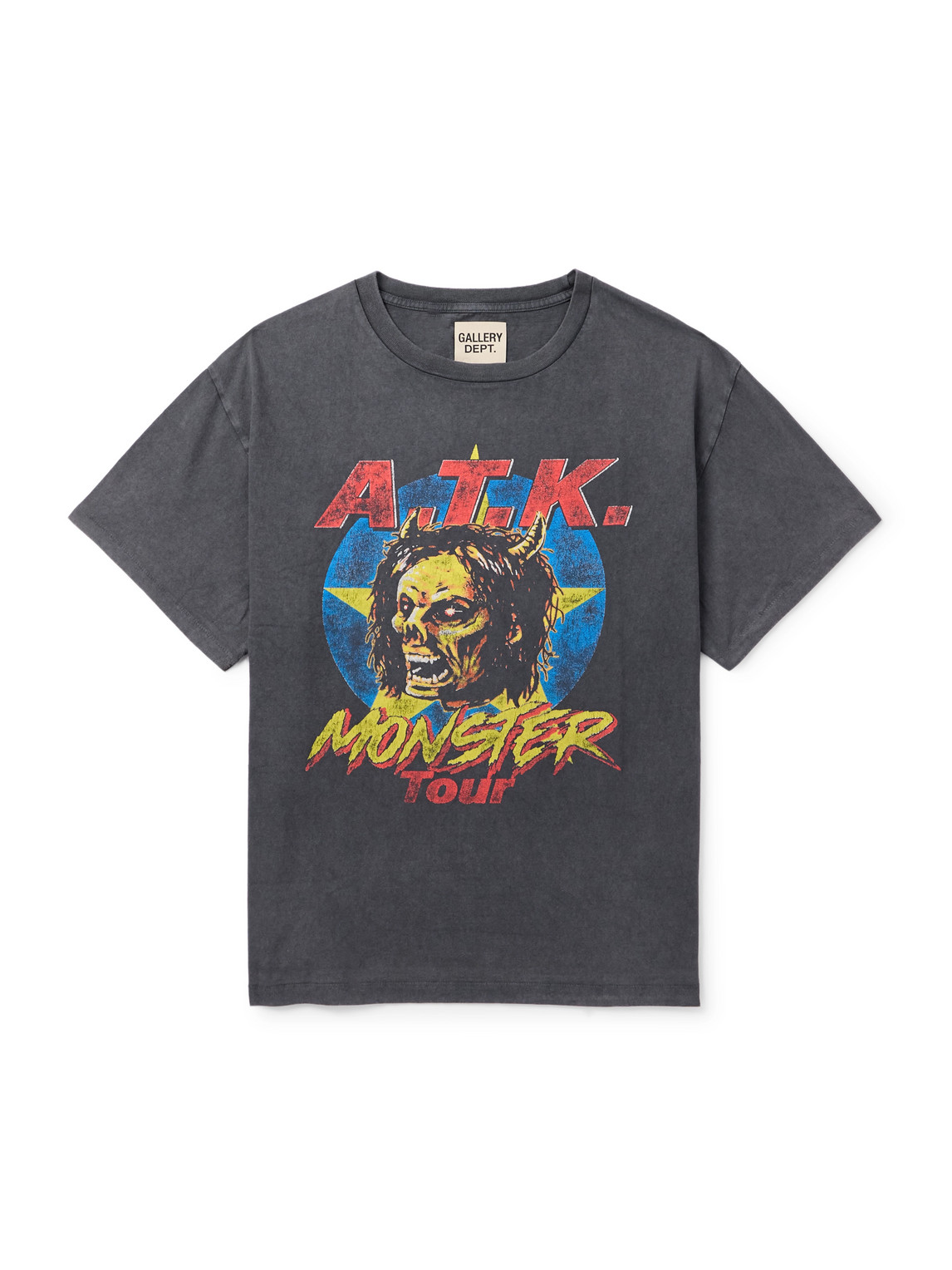 Gallery Dept. Atk Monster Tour Printed Cotton-jersey T-shirt In Gray