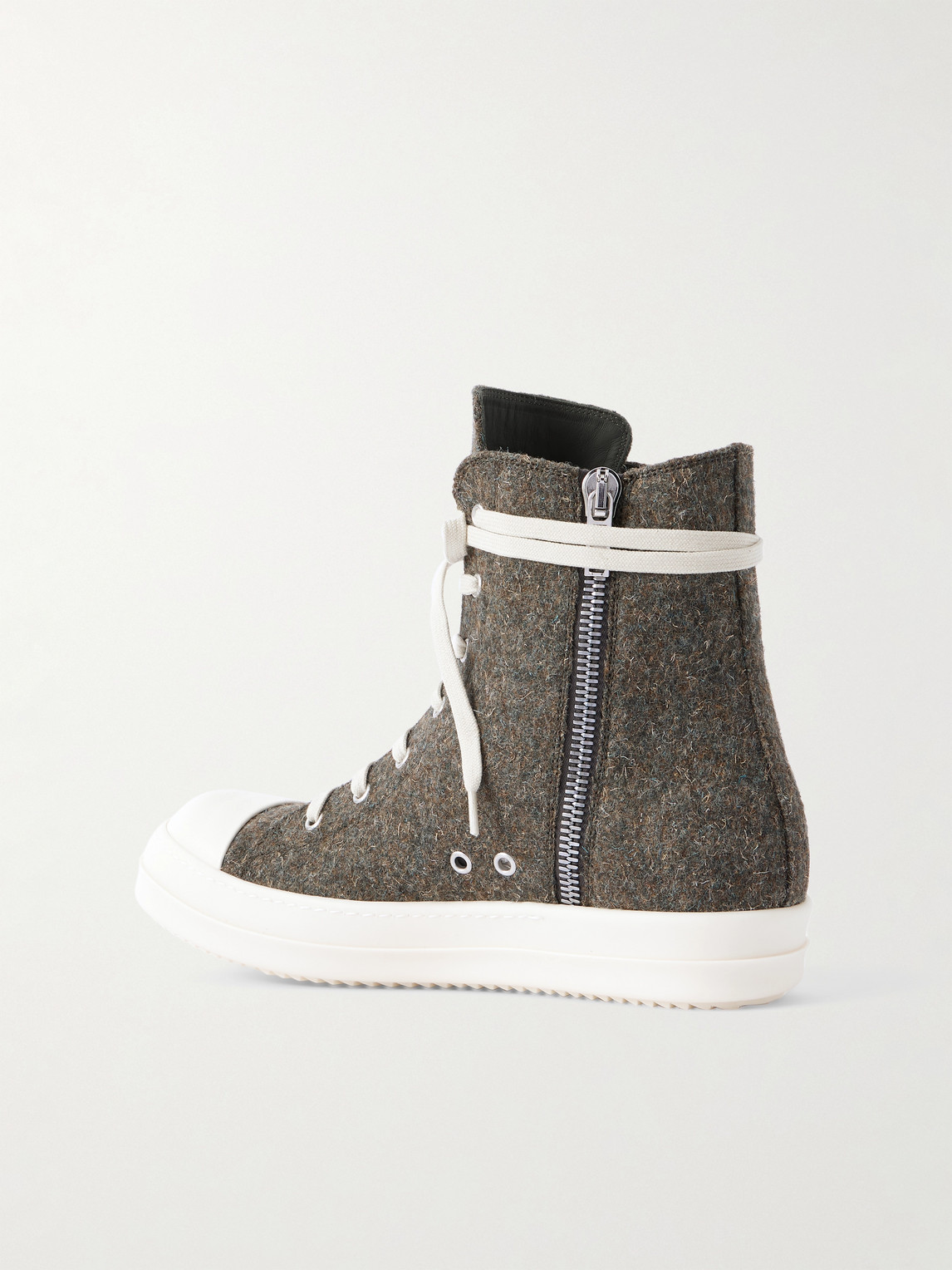 Rick Owens Rugged Wool High-top Sneakers In Green