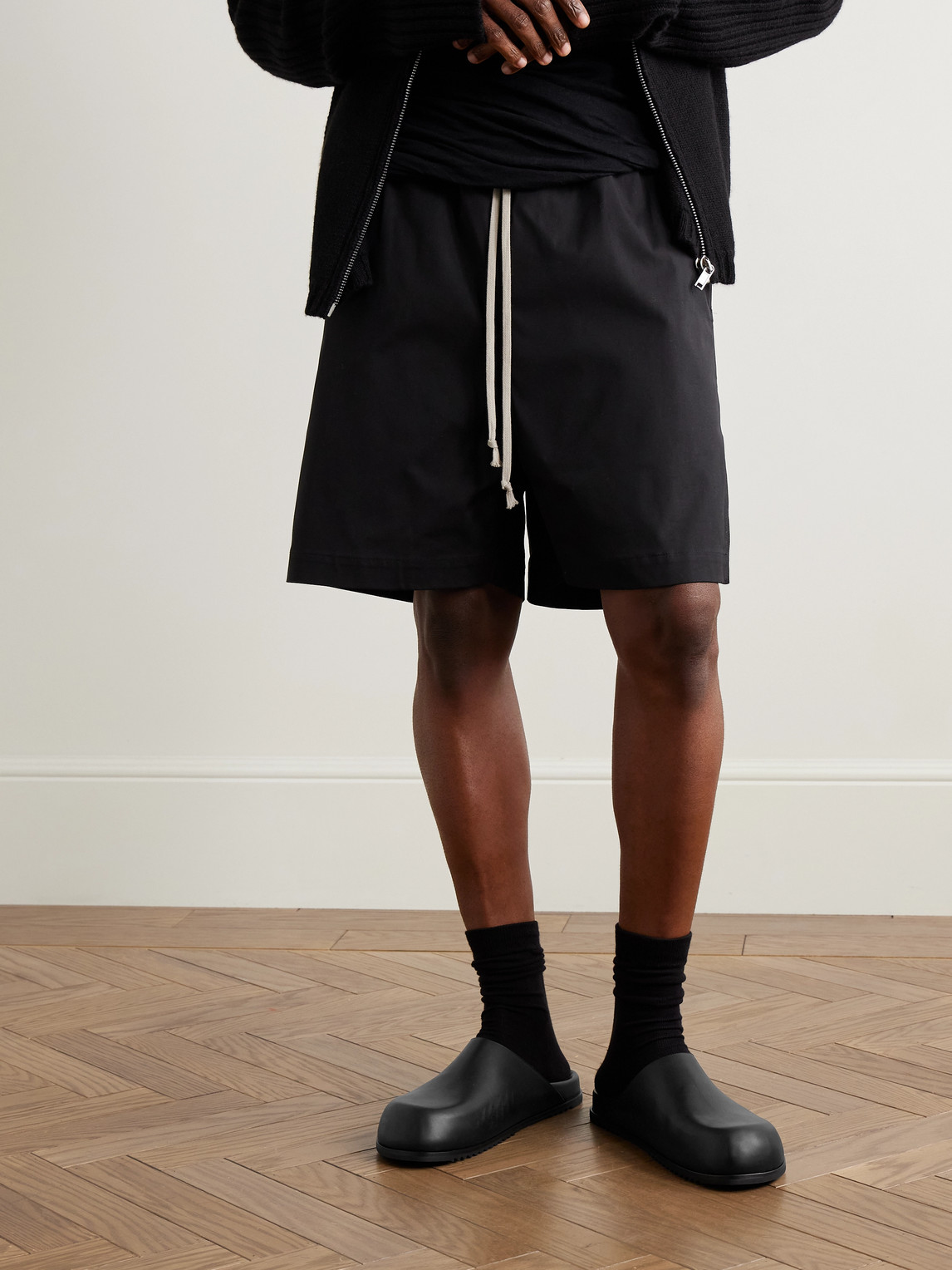 Rick Owens Granola Leather Mules In Black
