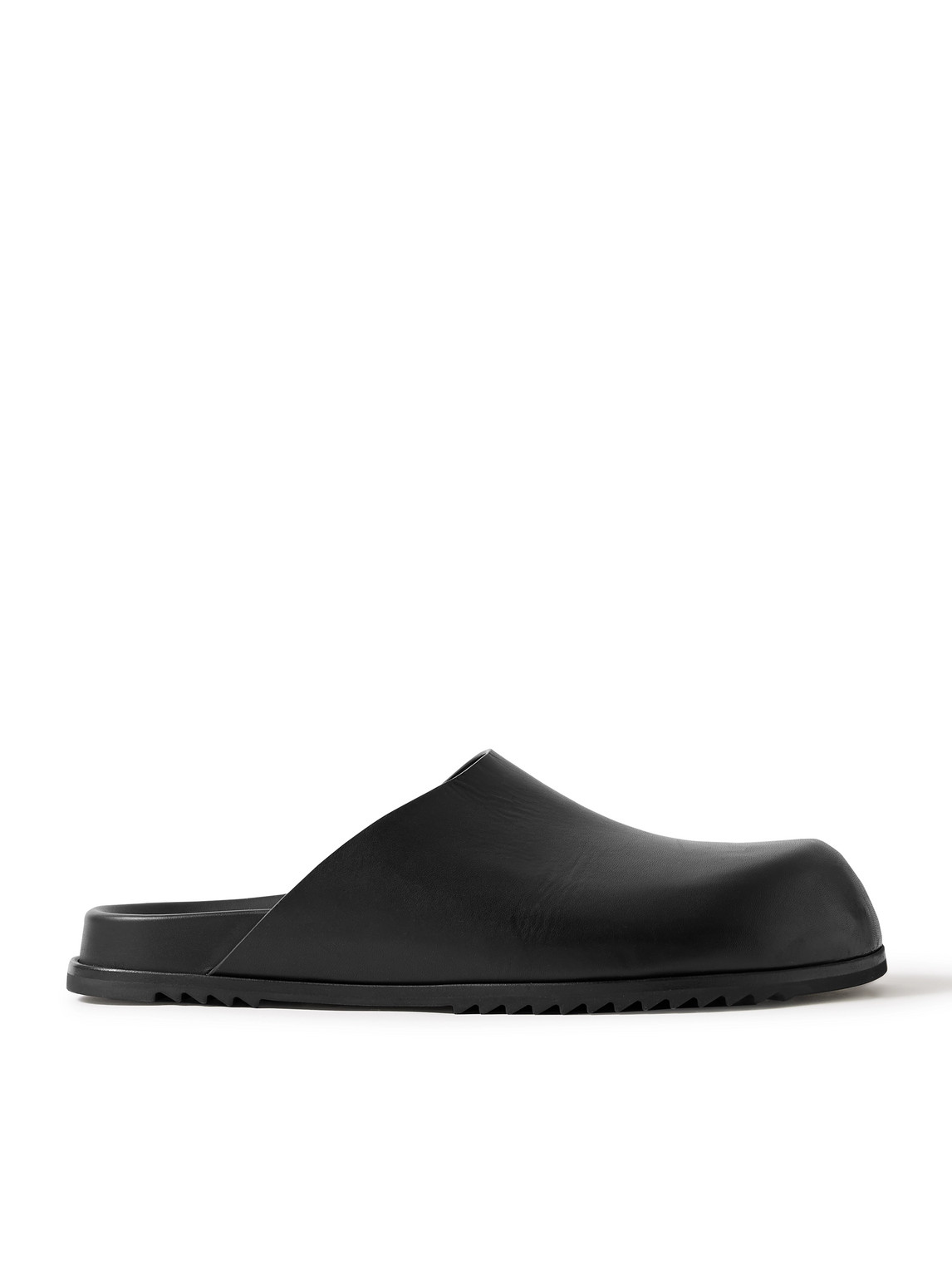 Rick Owens Granola Leather Mules In Black