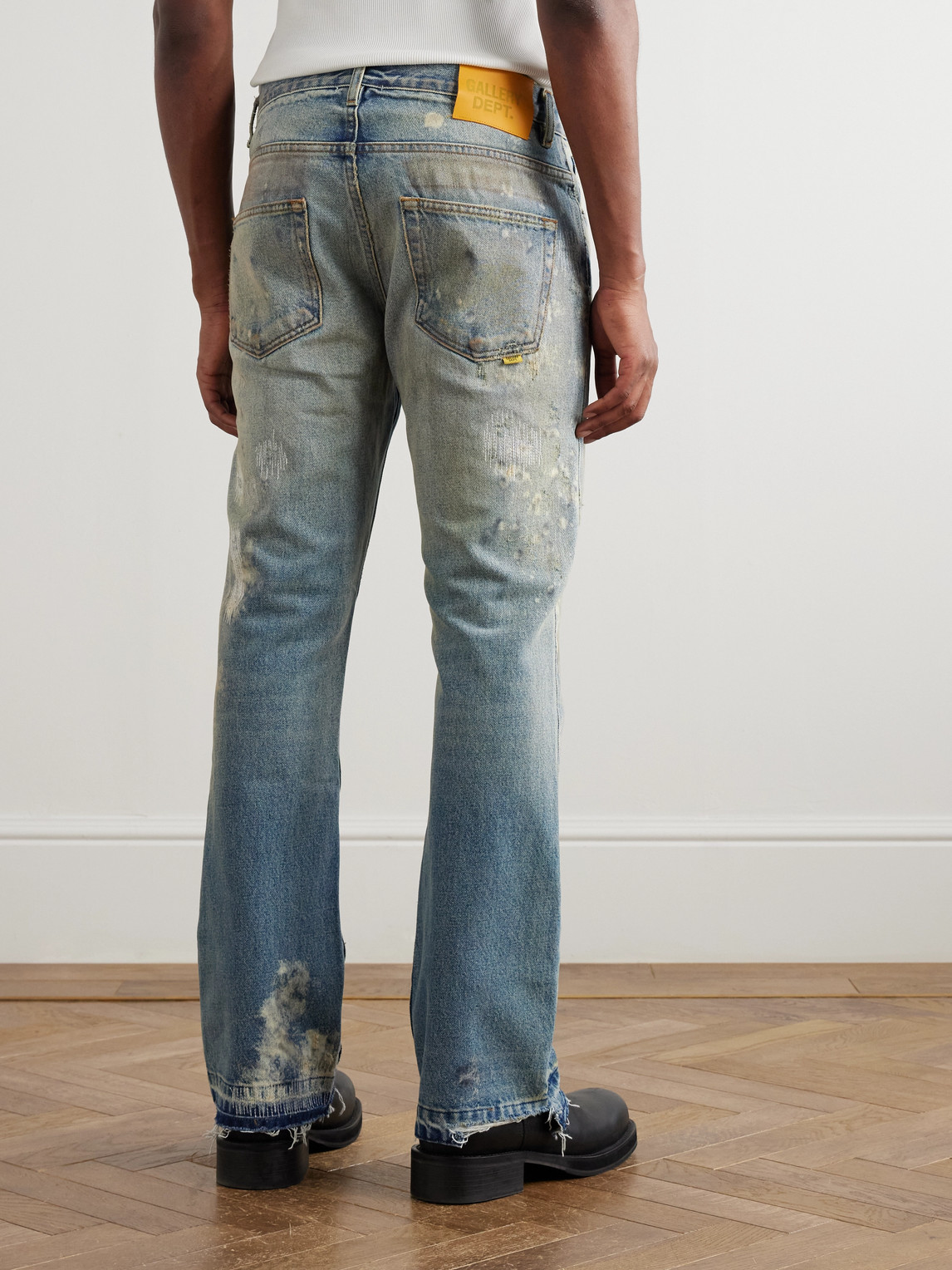 Gallery Dept. Mens Indigo Greased Bleached Denim Jeans In Blue