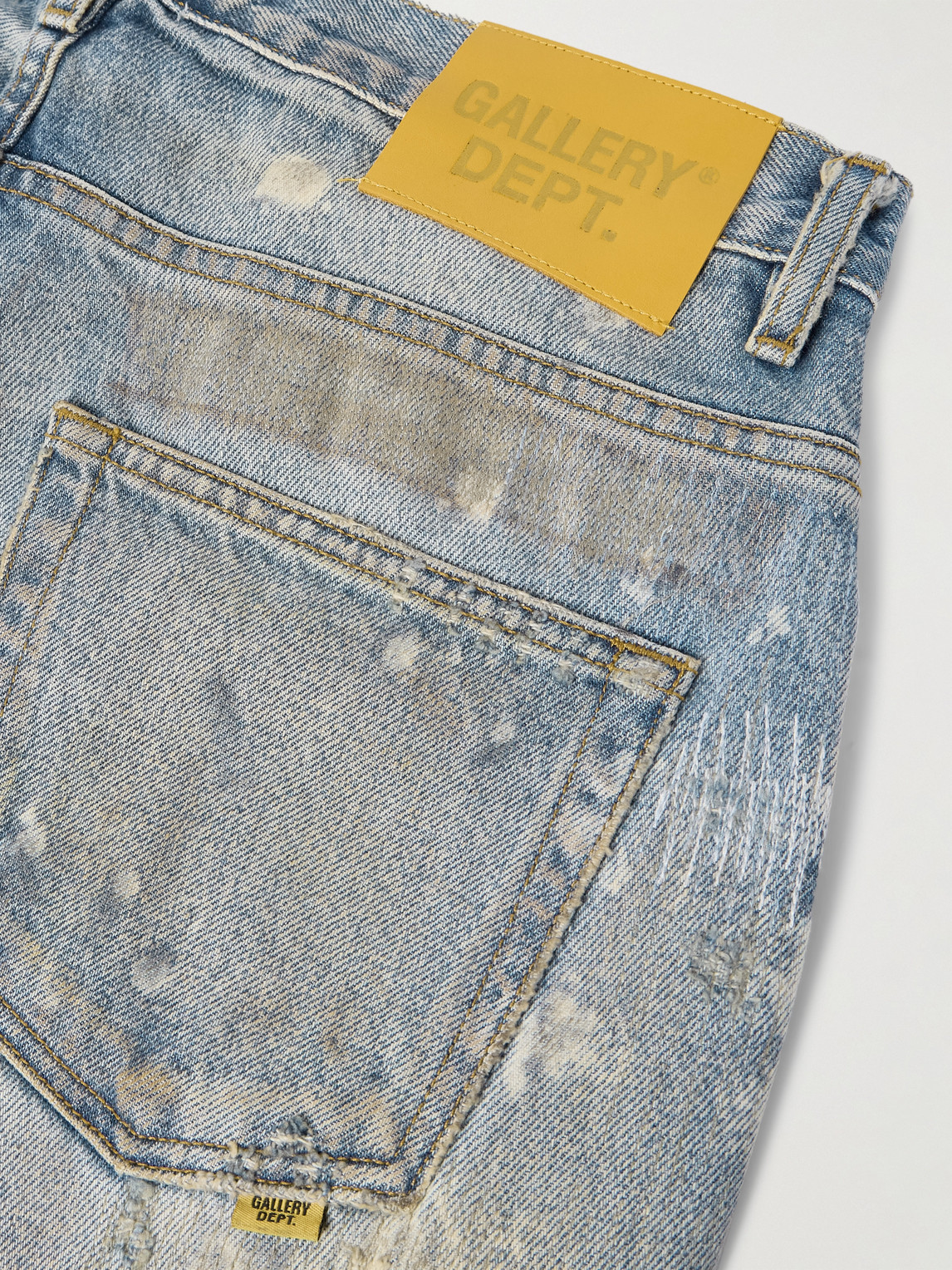 Gallery Dept. Mens Indigo Greased Bleached Denim Jeans In Blue