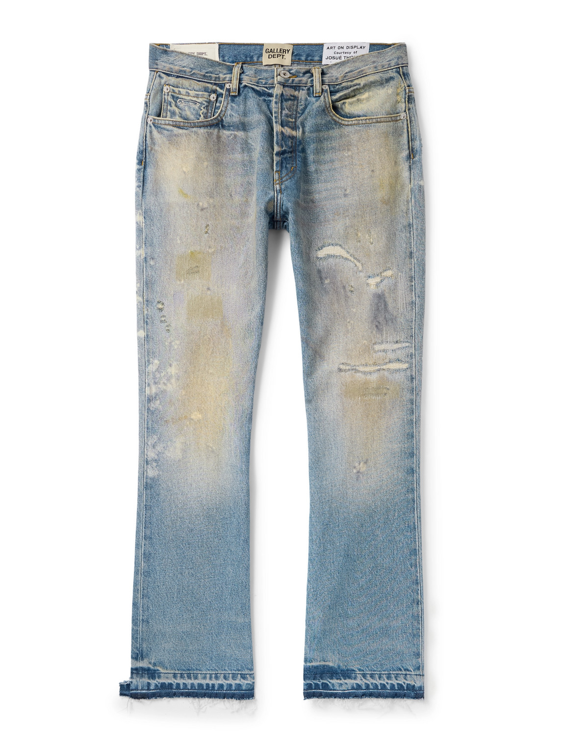 Gallery Dept. Mens Indigo Greased Bleached Denim Jeans In Blue