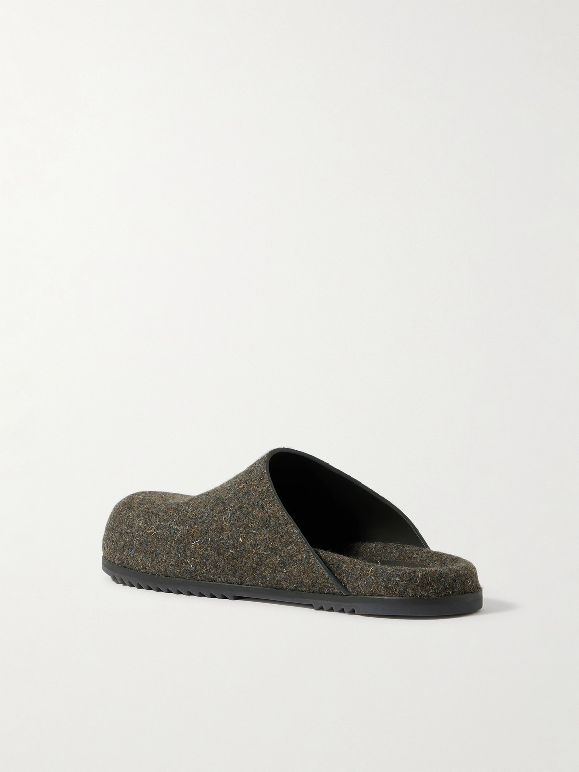 Rick Owens Gray Concordians Granola Mule Loafers In Green