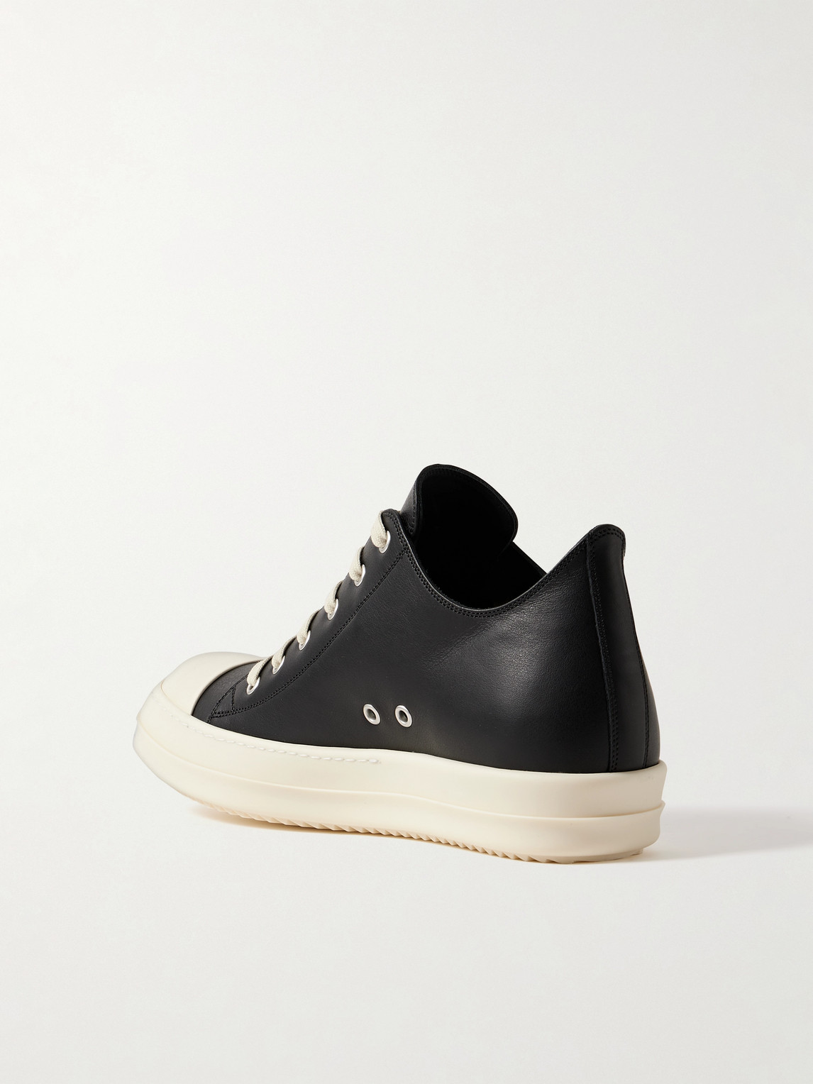 Rick Owens Men Low Sneaks In Grain Calf Leather In Black