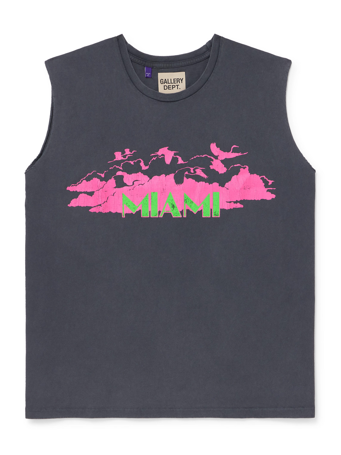 Collins Glittered Printed Cotton-Jersey Tank Top