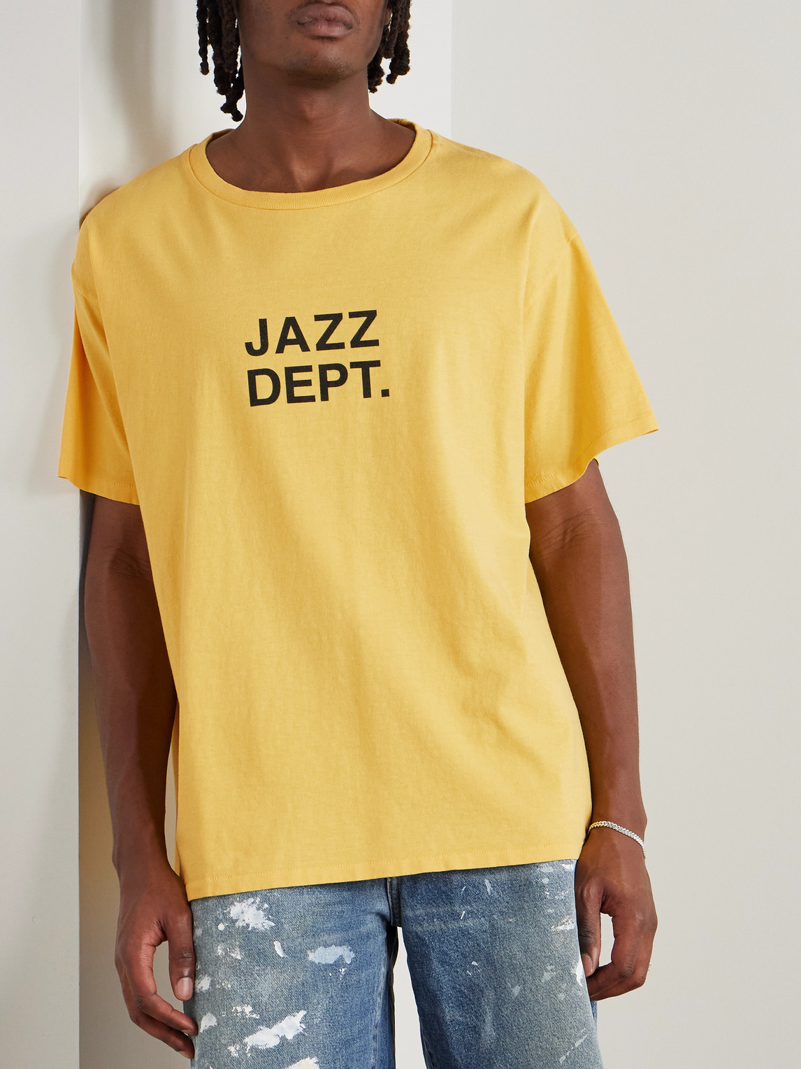 Gallery Dept. Jazzy Logo-print Cotton-jersey T-shirt In Yellow