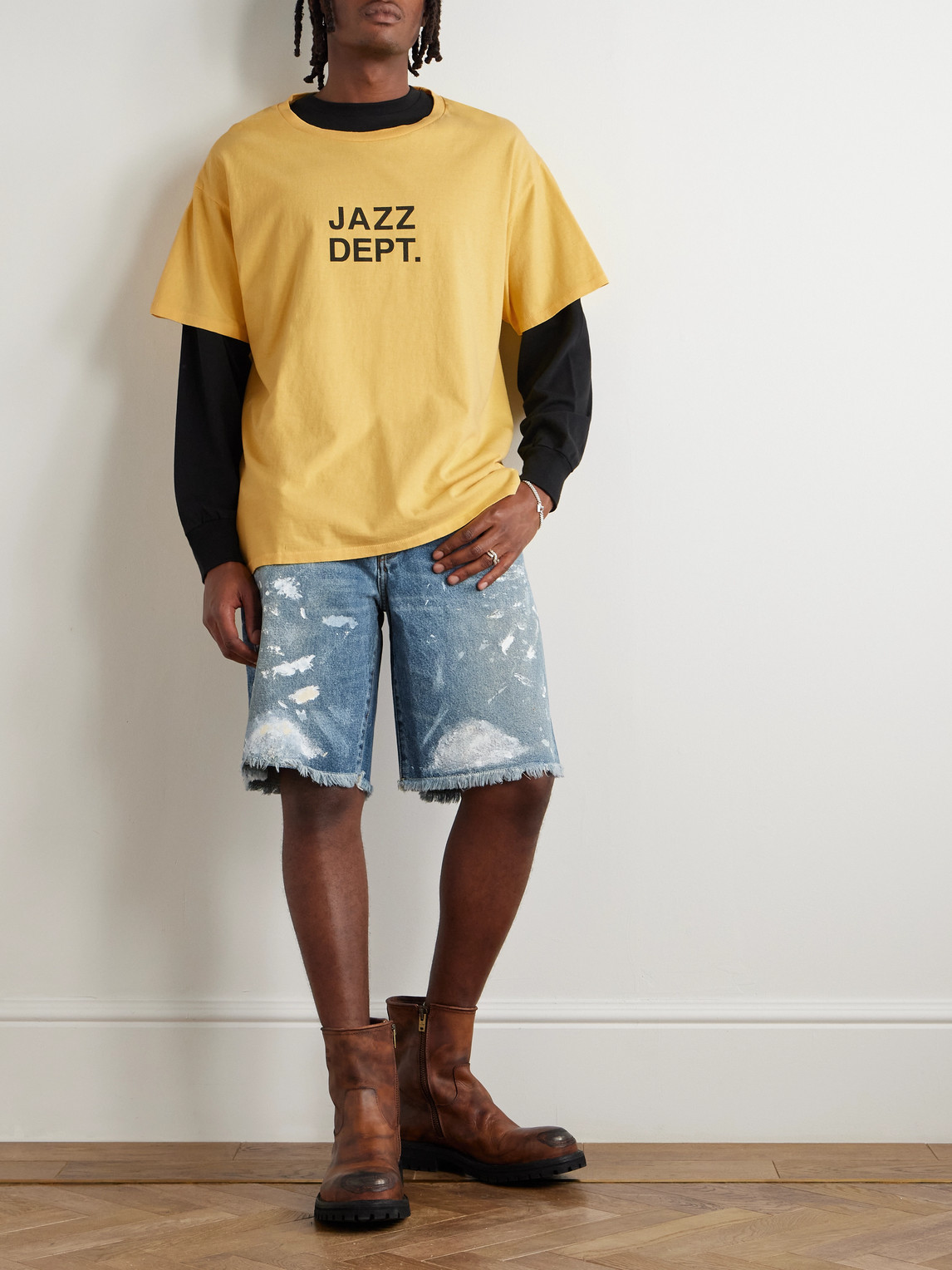 Gallery Dept. Jazzy Logo-print Cotton-jersey T-shirt In Yellow